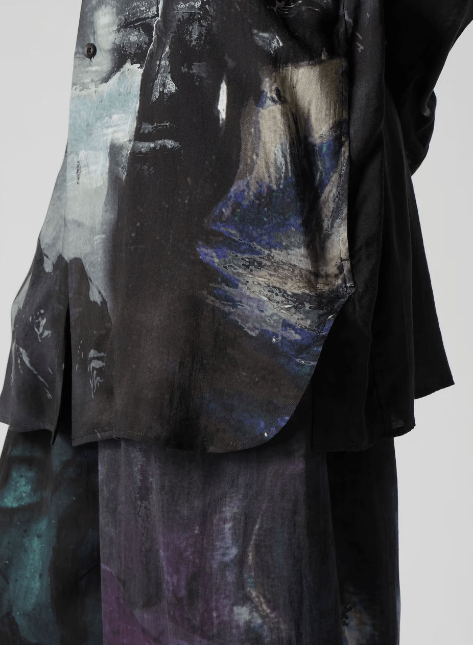 Yohji Yamamoto Yohji Yamamoto Pour Homme - Printed side gusset Blouse Size US M / EU 48-50 / 2 - 8 Thumbnail
