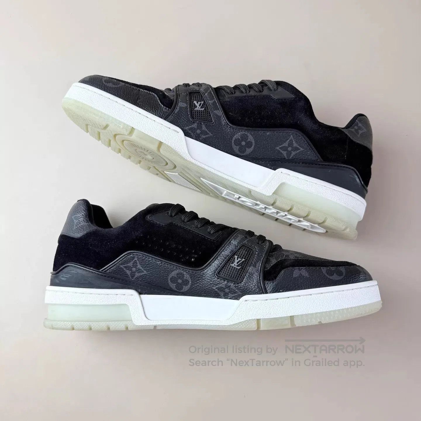 Louis Vuitton Black Low-Top Sneakers Size 8.5. Size US 8.5 / EU 41-42 - 6 Thumbnail