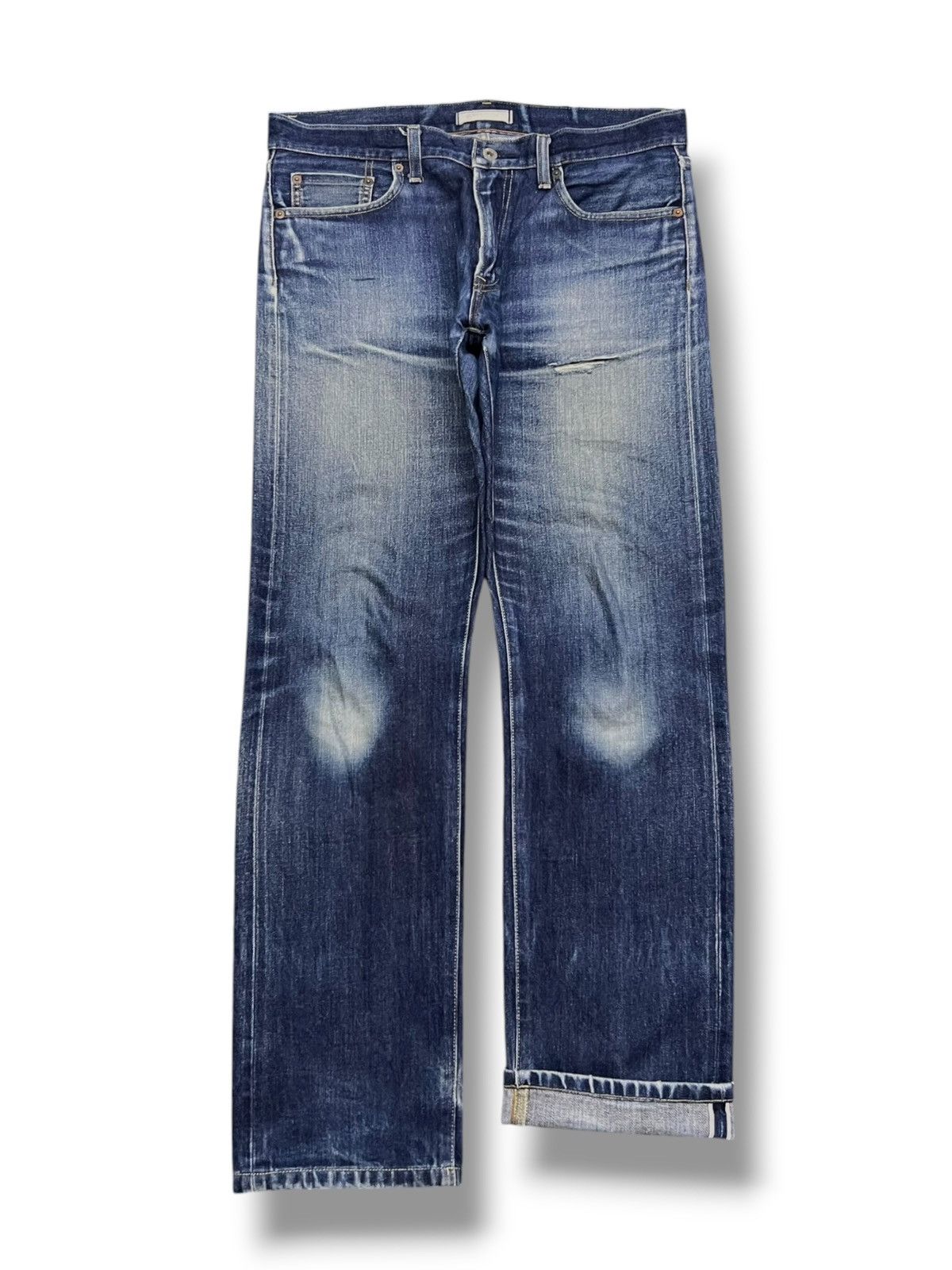 Uniqlo Vintage Uniqlo Selvedge Denim Japan - Faded Wash, Distressed Size US 34 / EU 50 - 2 Thumbnail