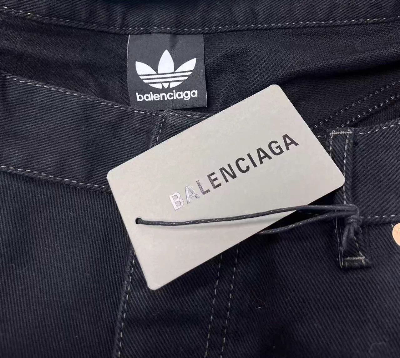 Balenciaga Balenciaga x adidas high-waisted straight loose men's black jeans Size US 29 - 5 Thumbnail