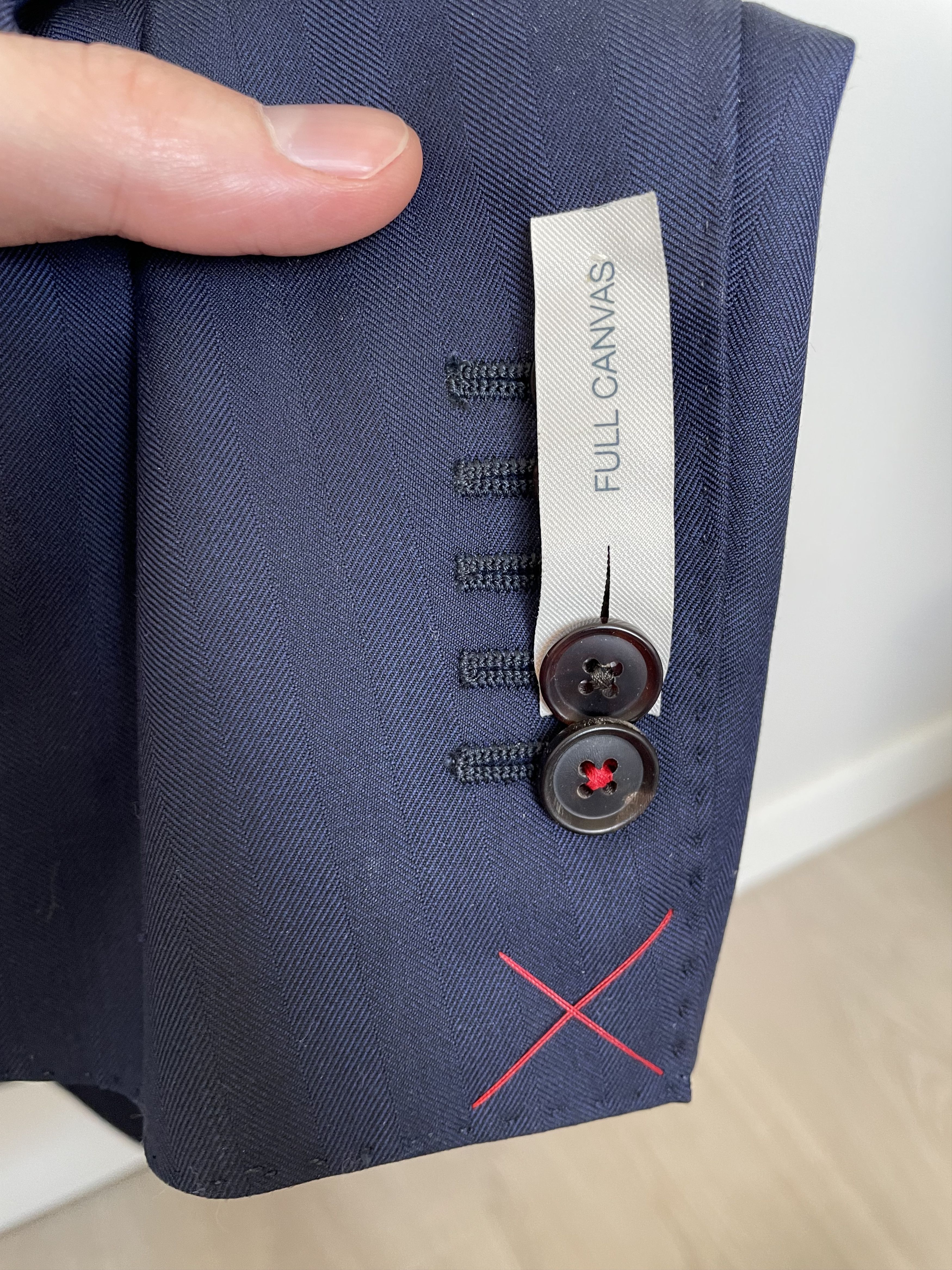 Suitsupply NWT Suitsupply navy herringbone full canvas suit, size 36R Size 36R - 4 Thumbnail