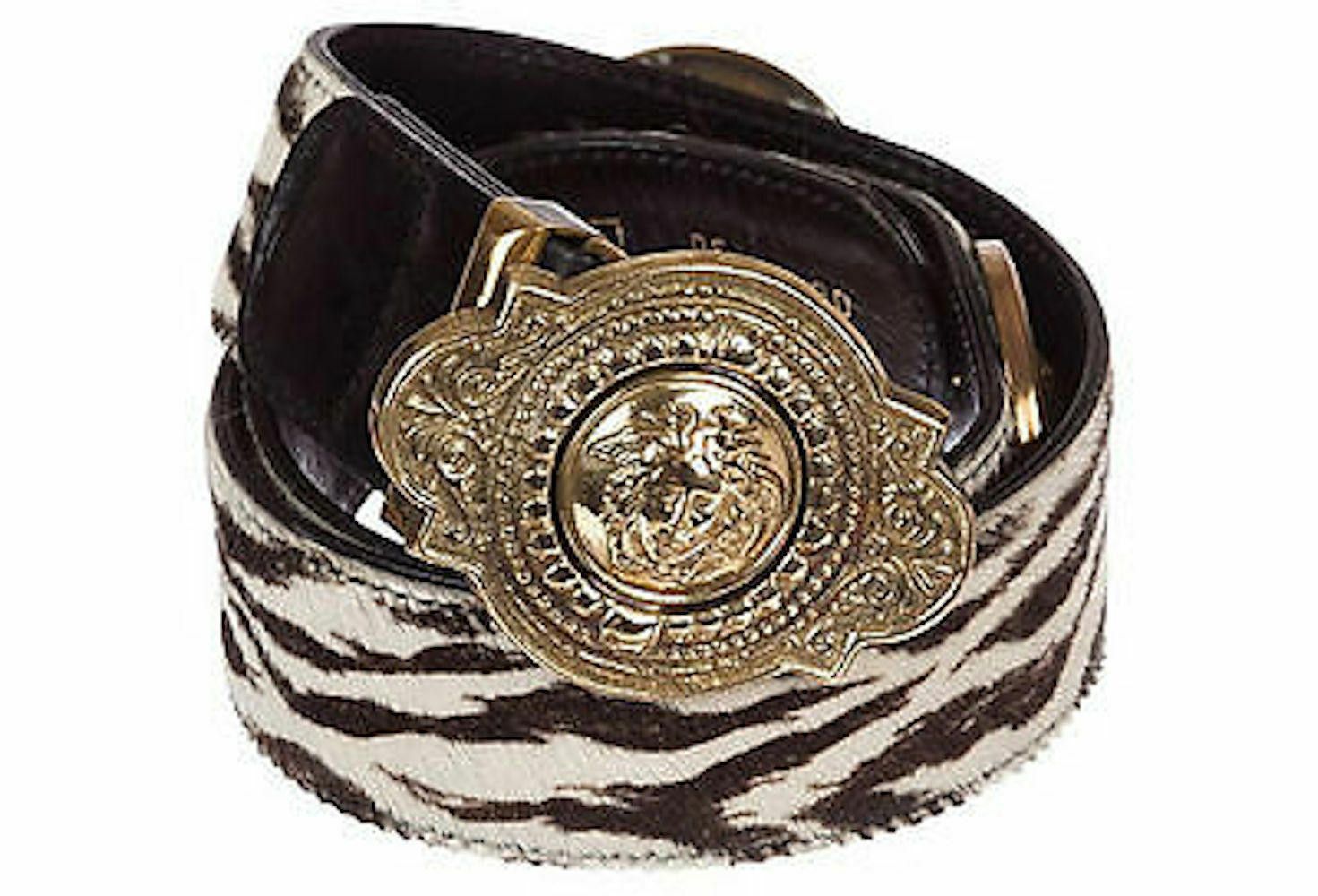 Versace Versace Medusa Zebra Print Leather Belt Size ONE SIZE - 3 Thumbnail