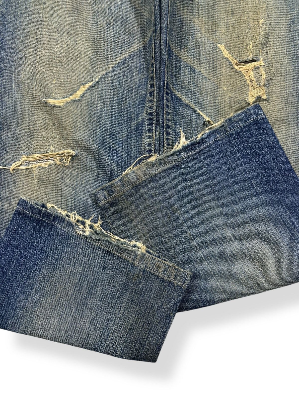 Undercover × Uniqlo Vintage 90s Uniqlo Mud Wash Loose Fit Flare Distressed Jeans Size US 31 - 9 Thumbnail