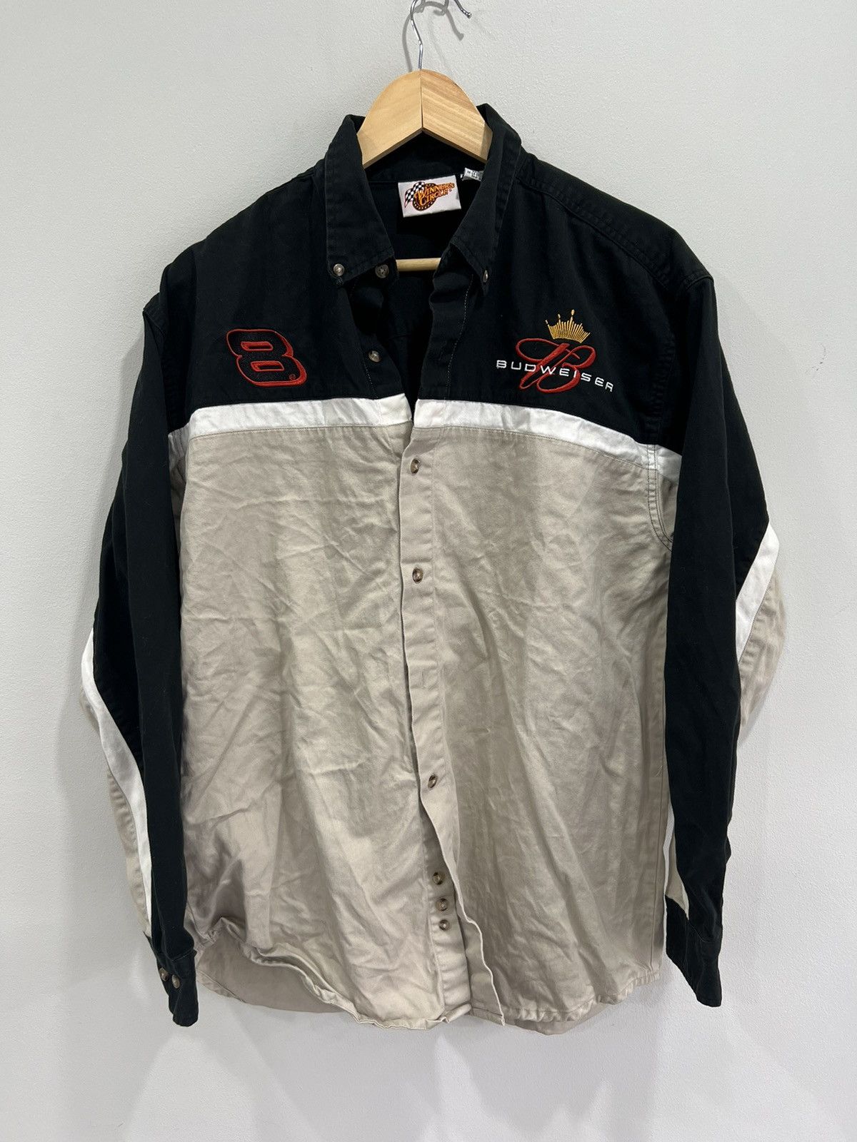 Vintage Vtg Budweiser Winners Circle Button Up Shirt racing mechanic Size US L / EU 52-54 / 3 - 1 Thumbnail
