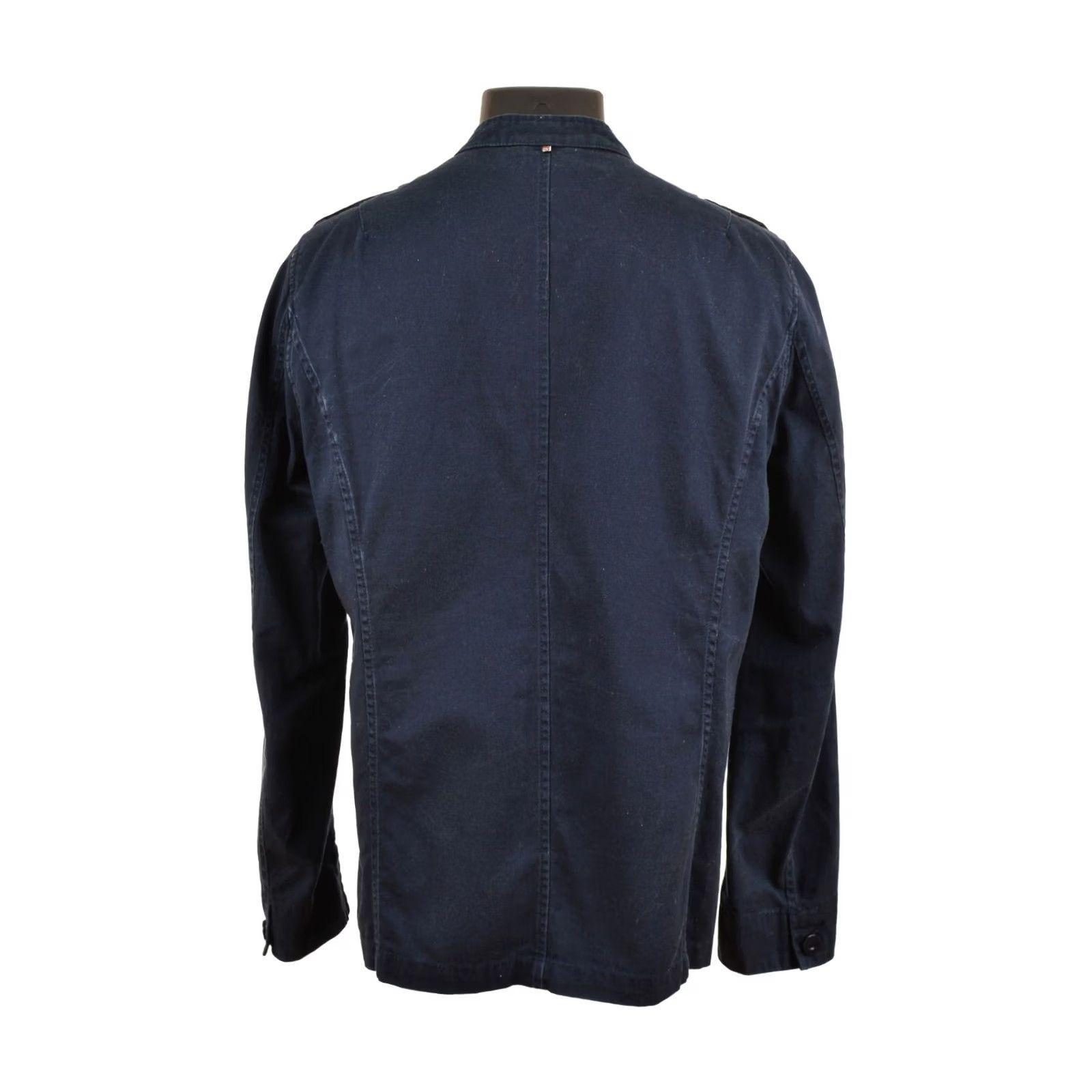 Pretty Green Pretty Green Langford Mandarin Collar Military Twill Jacket Blue M Mens Jacket Size US M / EU 48-50 / 2 - 3 Thumbnail