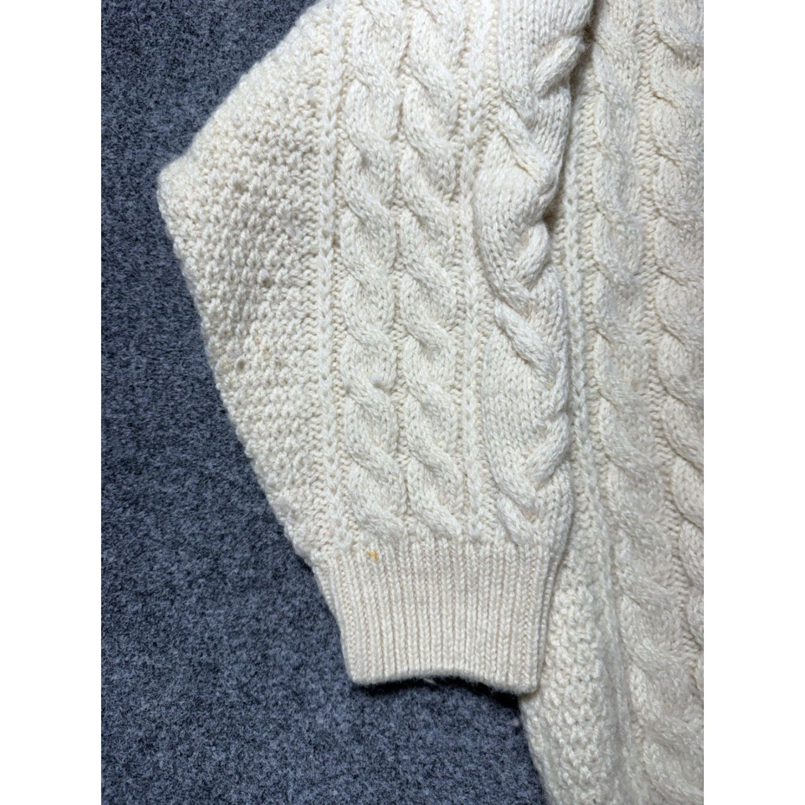 Vintage Blarney Woollen Mills Sweater Mens Medium Beige Aran Cable Knit Wool Pullover Size US M / EU 48-50 / 2 - 7 Thumbnail