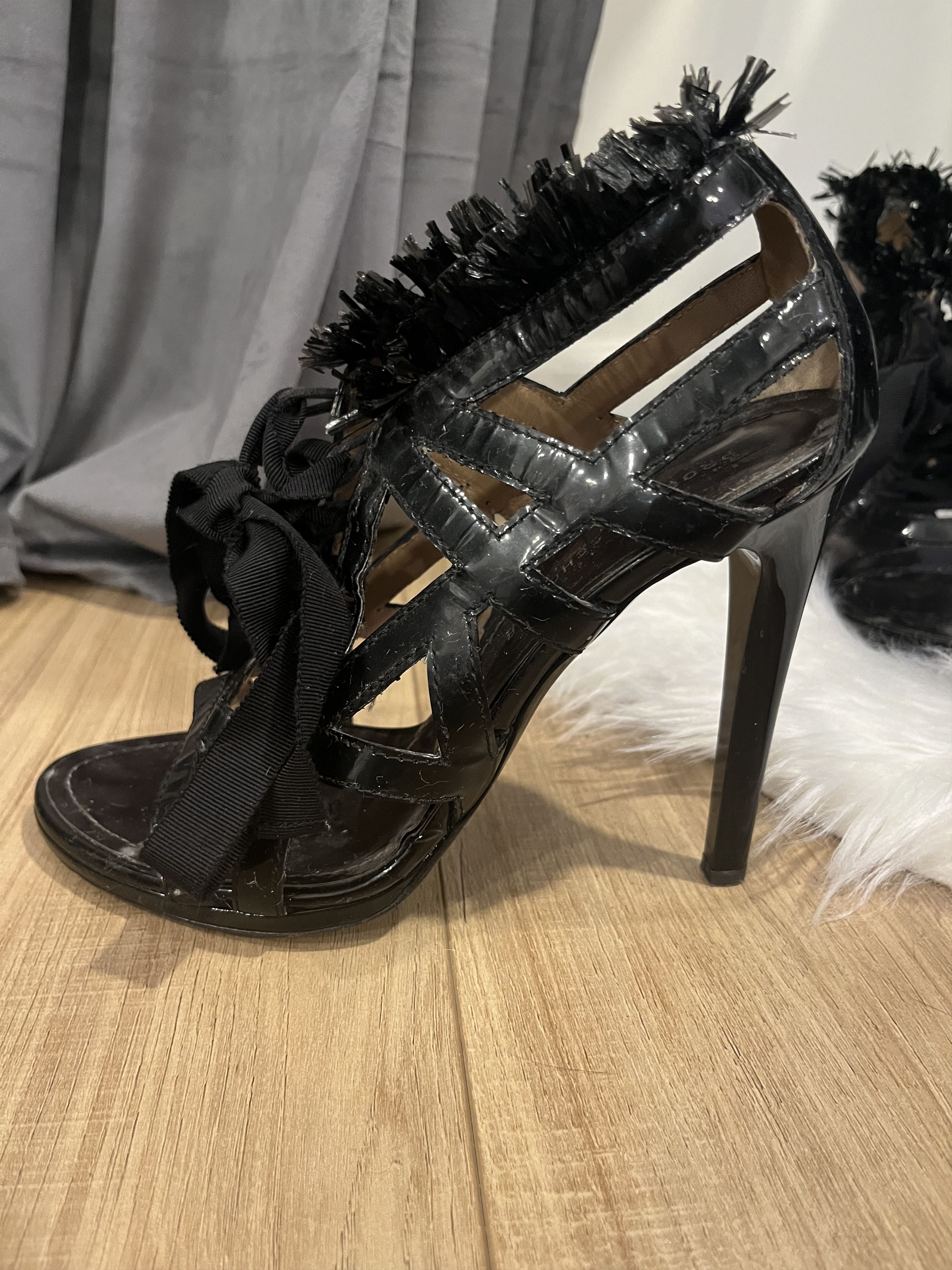 Proenza Schouler Proenza Patent Leather Lace-Up Heels Size US 8.5 / IT 38.5 - 1 Thumbnail