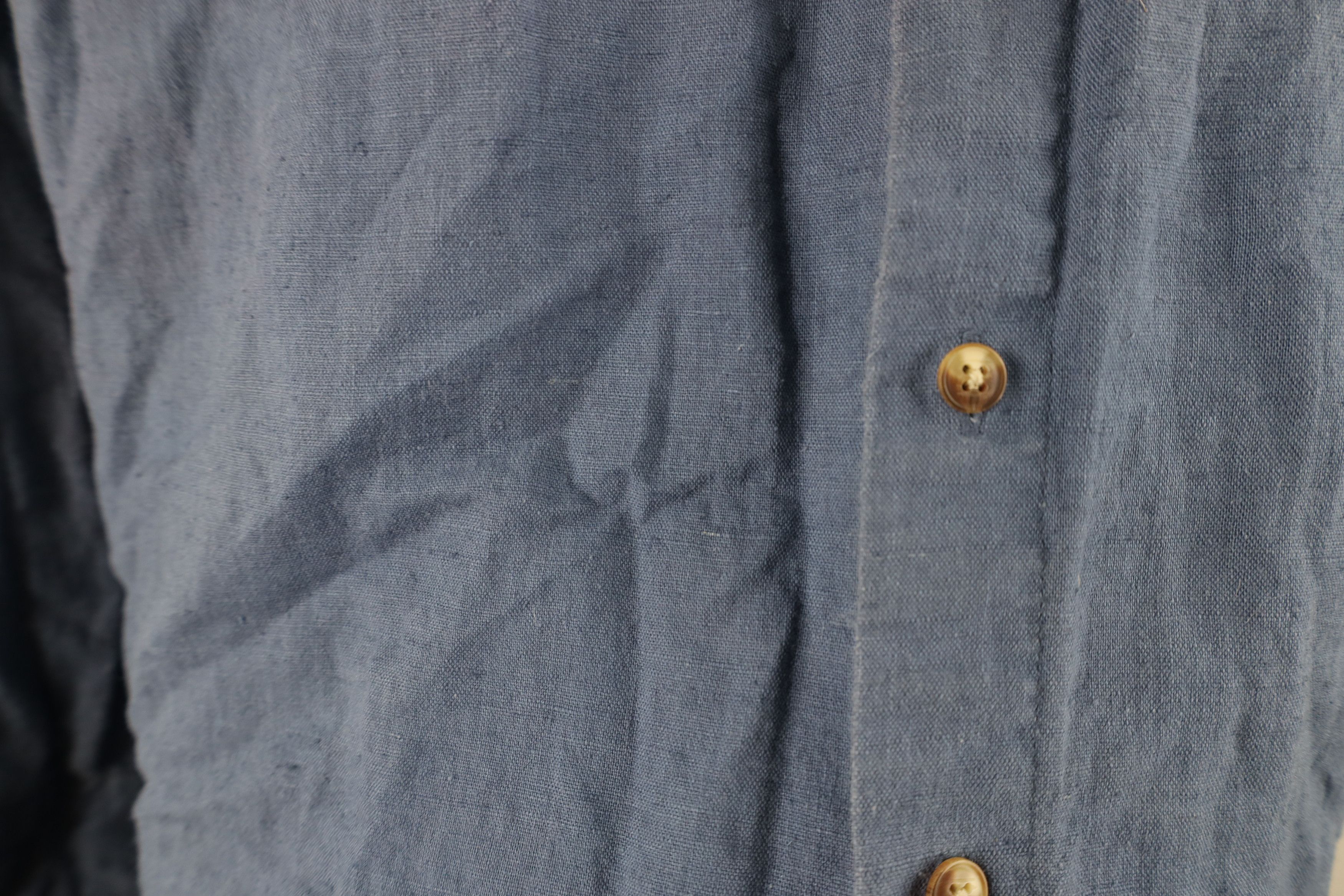 Vintage Vintage 90s Streetwear Linen Blend Band Collar Button Shirt Size US M / EU 48-50 / 2 - 5 Thumbnail