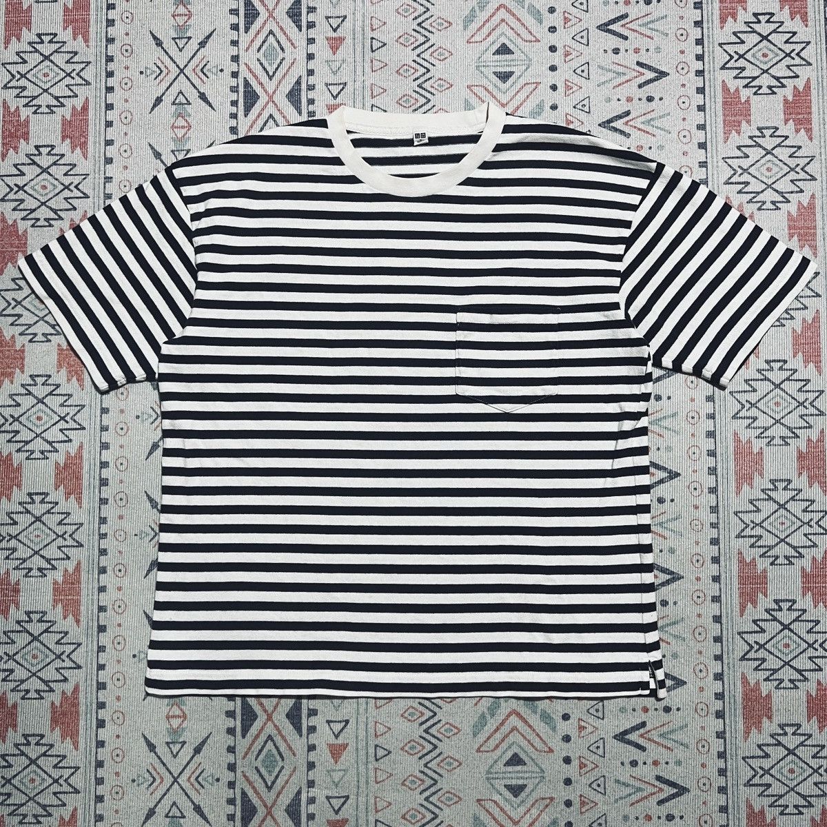 Japanese Brand × Uniqlo Uniqlo Stripe Pocket Tshirt Size US M / EU 48-50 / 2 - 3 Thumbnail