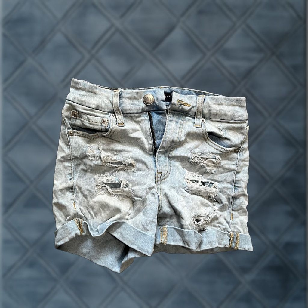 Vintage Aéropostale AERO High Rise Curvy Midi 3" Stretch Denim Shorts Women’s 0 Blue Cuffed 5-Pocket Design Denim Casual Women Size 25" / US 0 / IT 36 - 1 Thumbnail