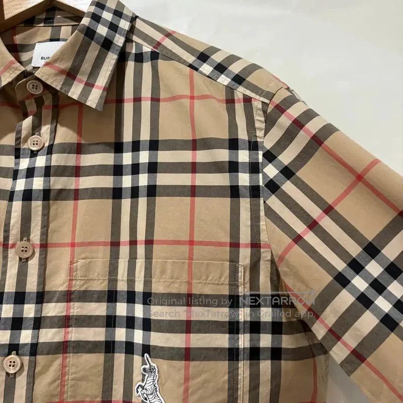 Burberry Burberry Long Sleeve Khaki Cotton Embroidered Shirt. Size US M / EU 48-50 / 2 - 6 Thumbnail