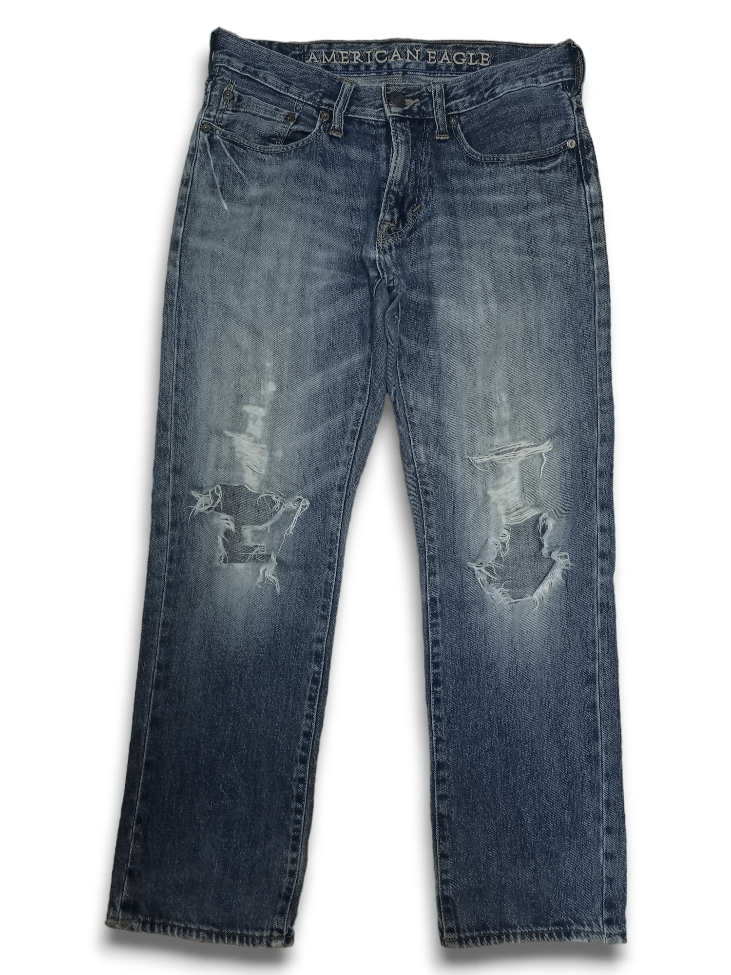 Japanese Brand Vintage Japanese Brand Blue Wash Distressed Jeans 29x26 Size US 29 - 3 Thumbnail