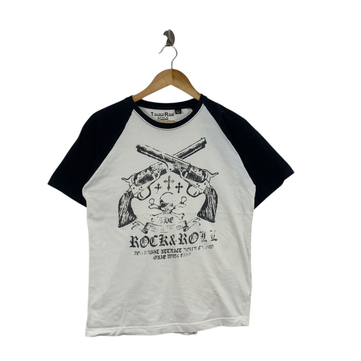 Other THIRD ROW STYLE Skull Guns Old English Text Tee Shirt Top Size L / US 10 / IT 46 - 3 Thumbnail