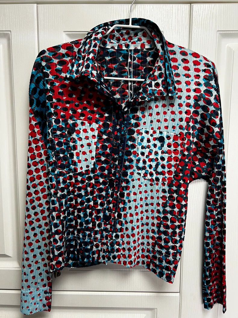 Issey Miyake Issey Miyake size:3 Red and green polka dot shirt top Size XS / US 0-2 / IT 36-38 - 1 Thumbnail