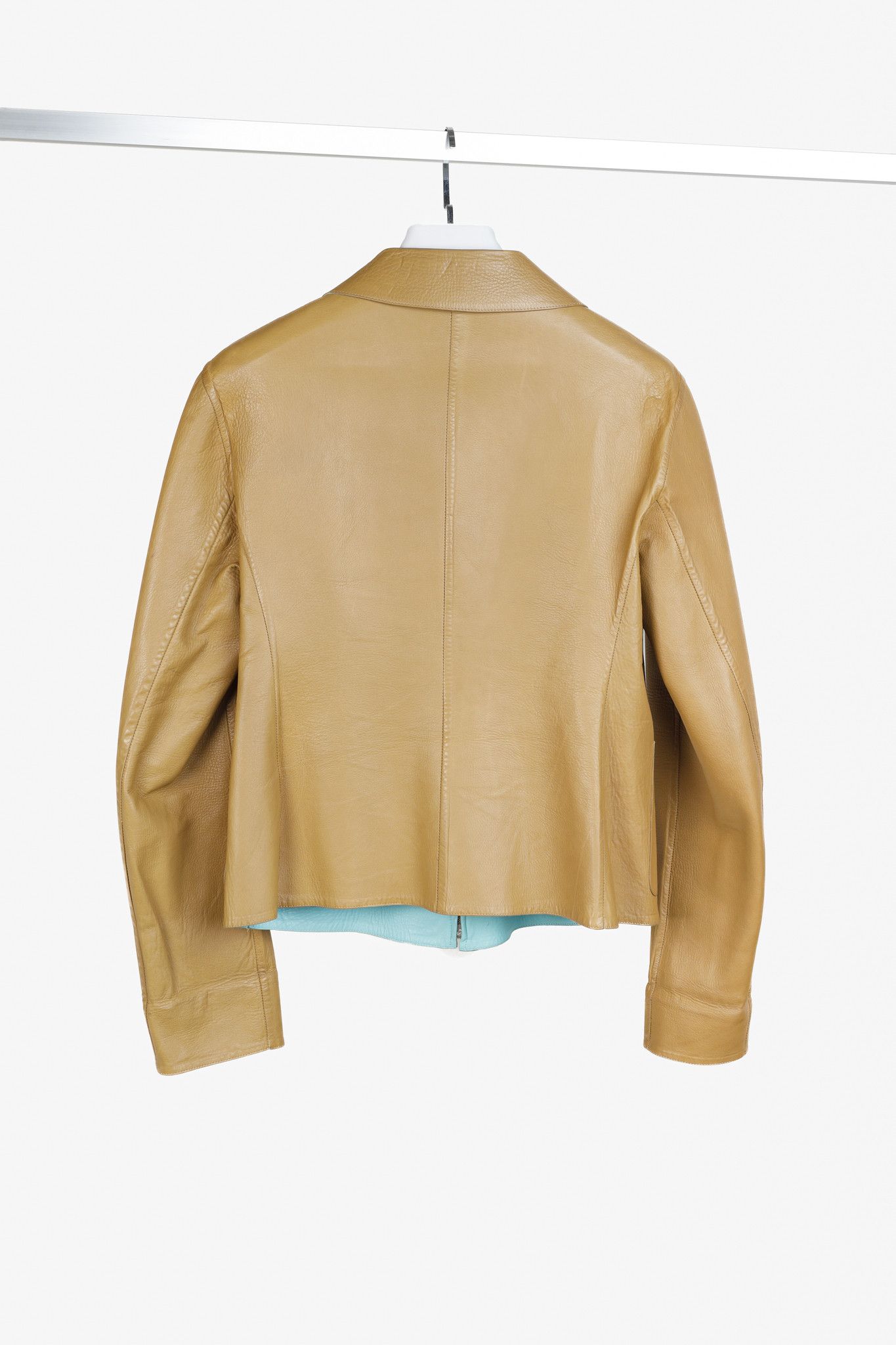Loro Piana Loro Piana Tan Turquoise Reversible Leather Jacket Size L / US 10 / IT 46 - 3 Thumbnail