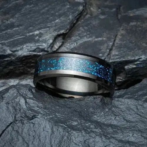Jewelry 8mm Dragon Pattern Rings Size 7 8 9 10 11 Size ONE SIZE - 2 Thumbnail