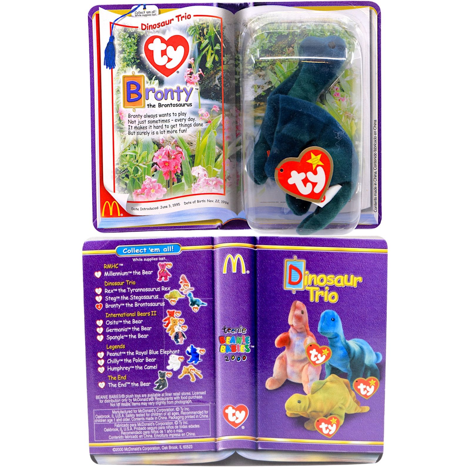 Other Teenie Beanie Babies 2000 - Dinosaur Trio [Set of 3] Size ONE SIZE - 3 Thumbnail
