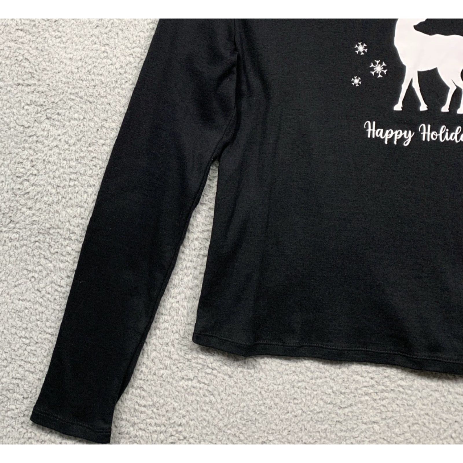 Vintage Dreamwave Women’s Pullover Long Sleeve Tee L Black Christmas Graphic Shirt Size L / US 10 / IT 46 - 7 Thumbnail