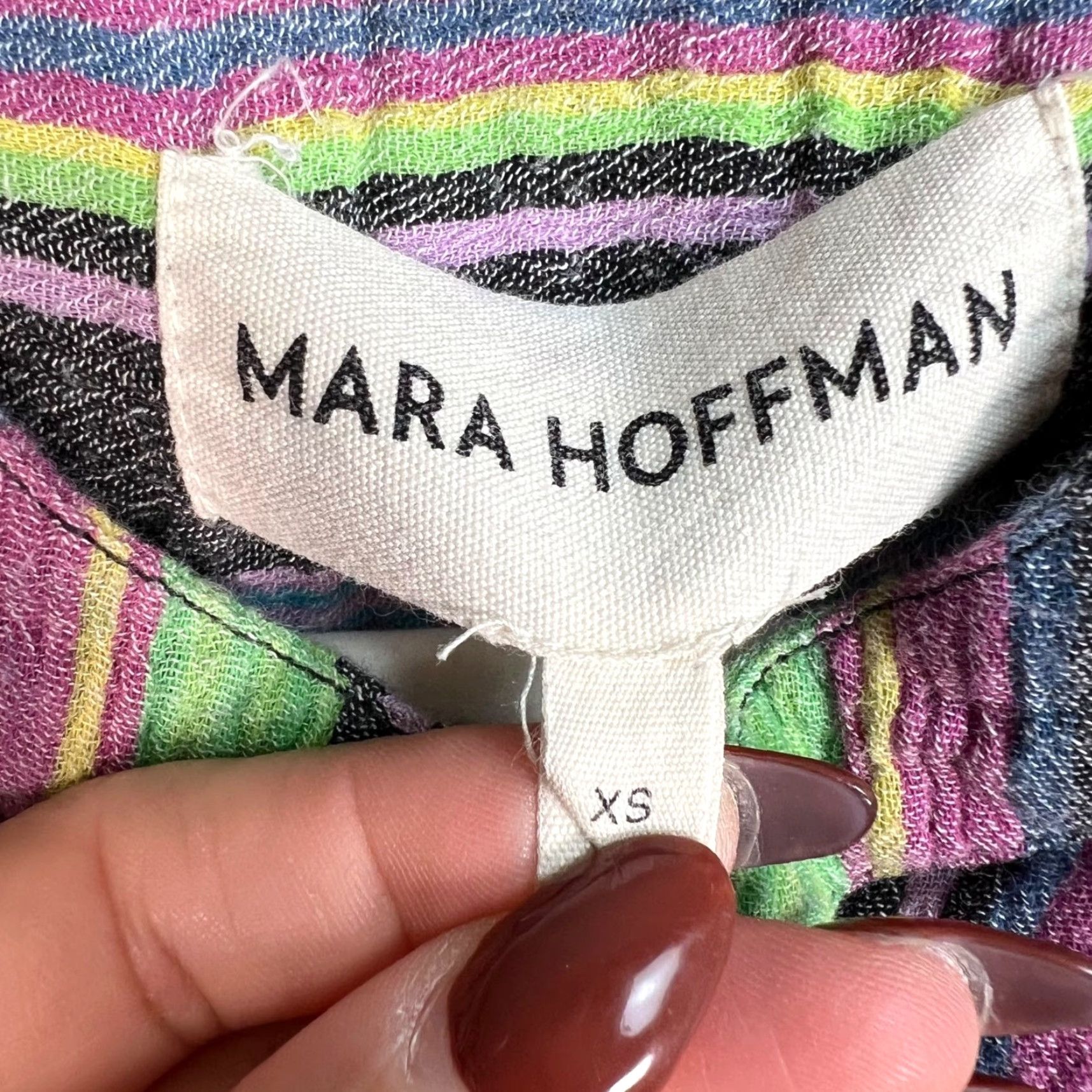 Mara Hoffman Mara Hoffman Striped Organic Cotton Jumpsuit WOMENS XS Multicolor Wide-Leg One-Piece Belt Included Size 26" / US 2 / IT 38 - 3 Thumbnail
