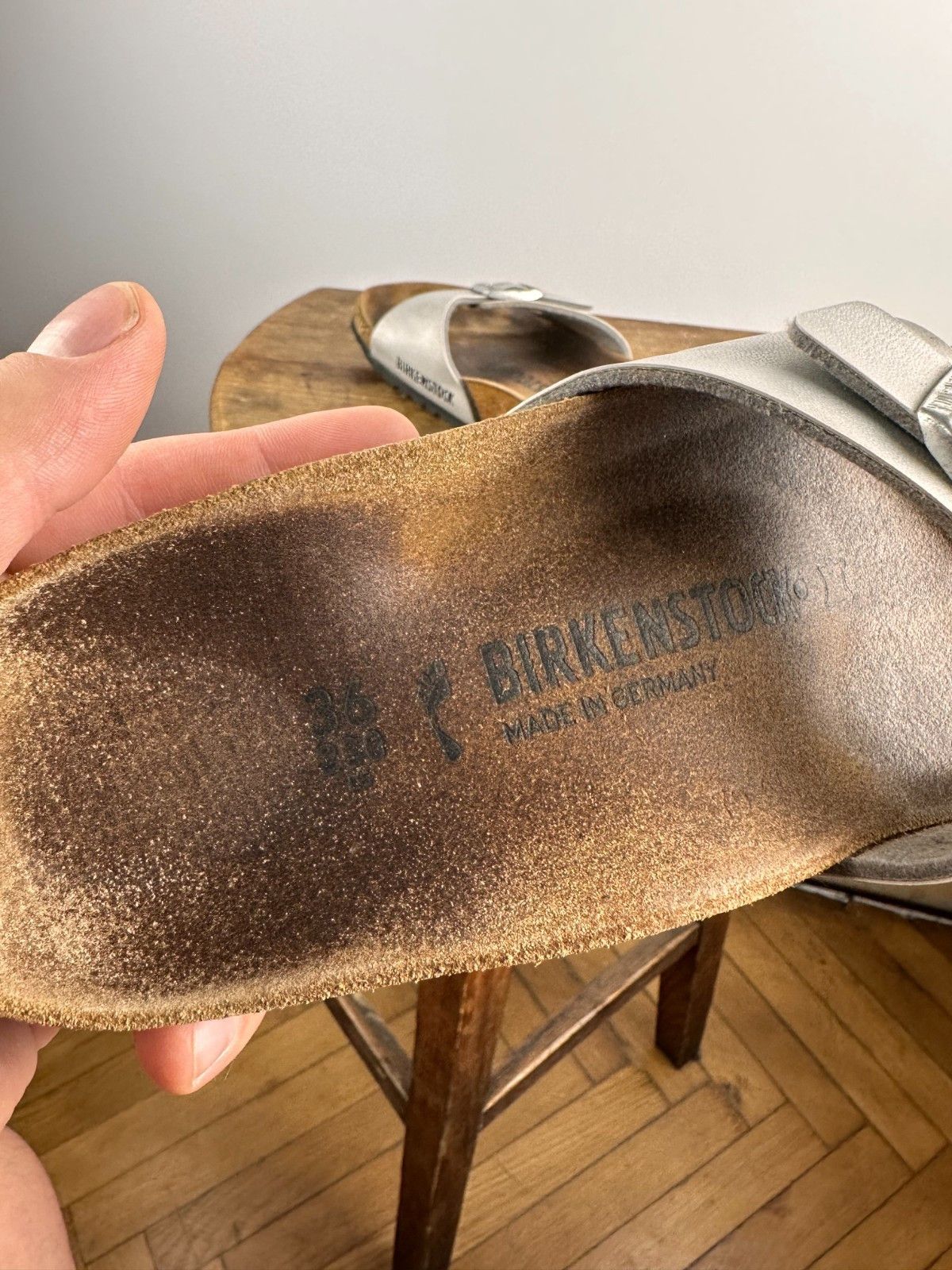 Birkenstock Birkenstock Women's Madrid Silver Slide Sandals EU 36 23 cm Size US 6 / IT 36 - 9 Thumbnail