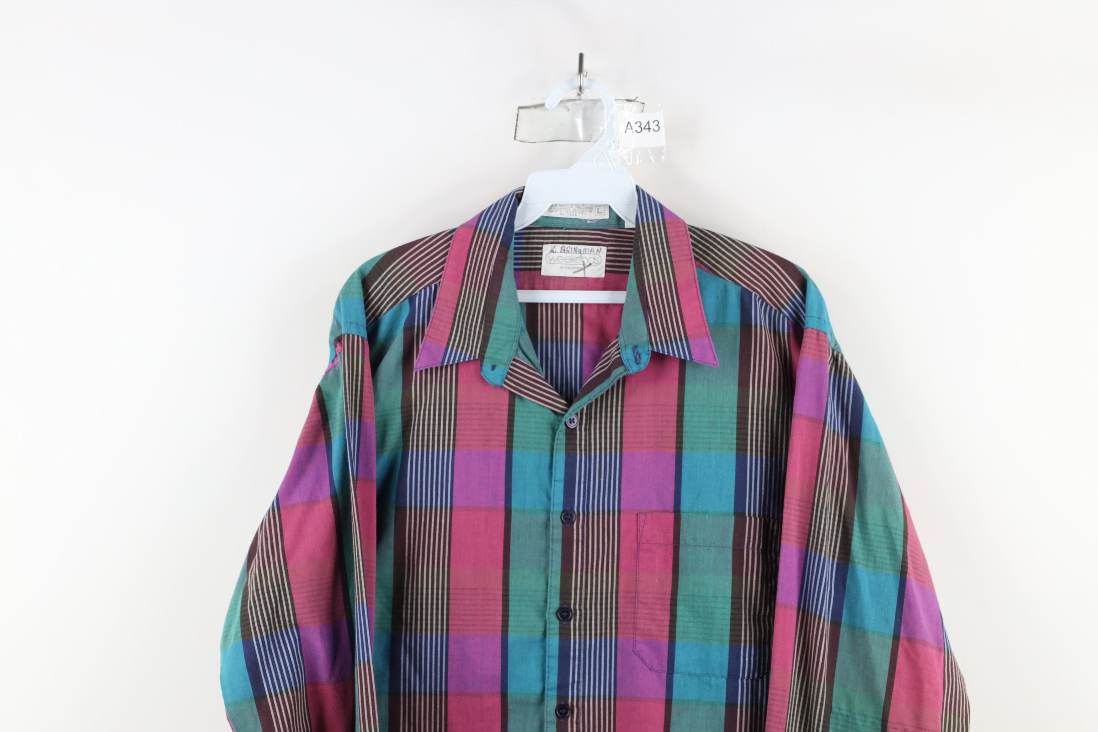 Vintage Vintage 70s 80s Streetwear Madras Collared Button Shirt Size US L / EU 52-54 / 3 - 2 Thumbnail