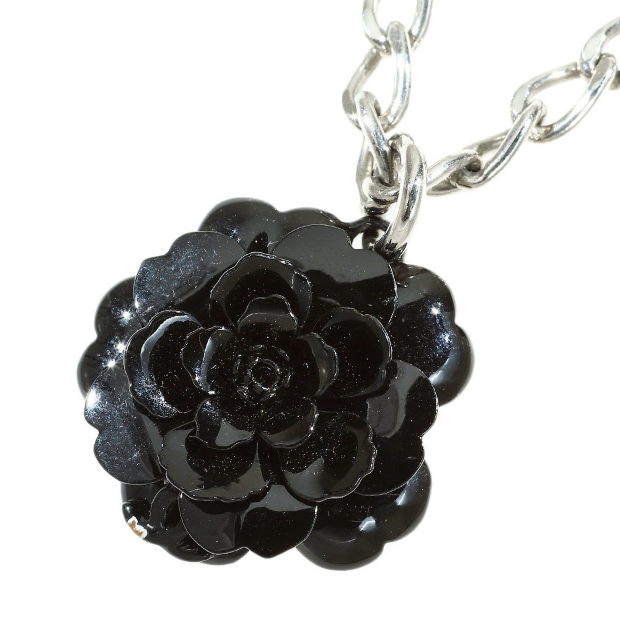 Chanel Chanel necklace camellia here mark black