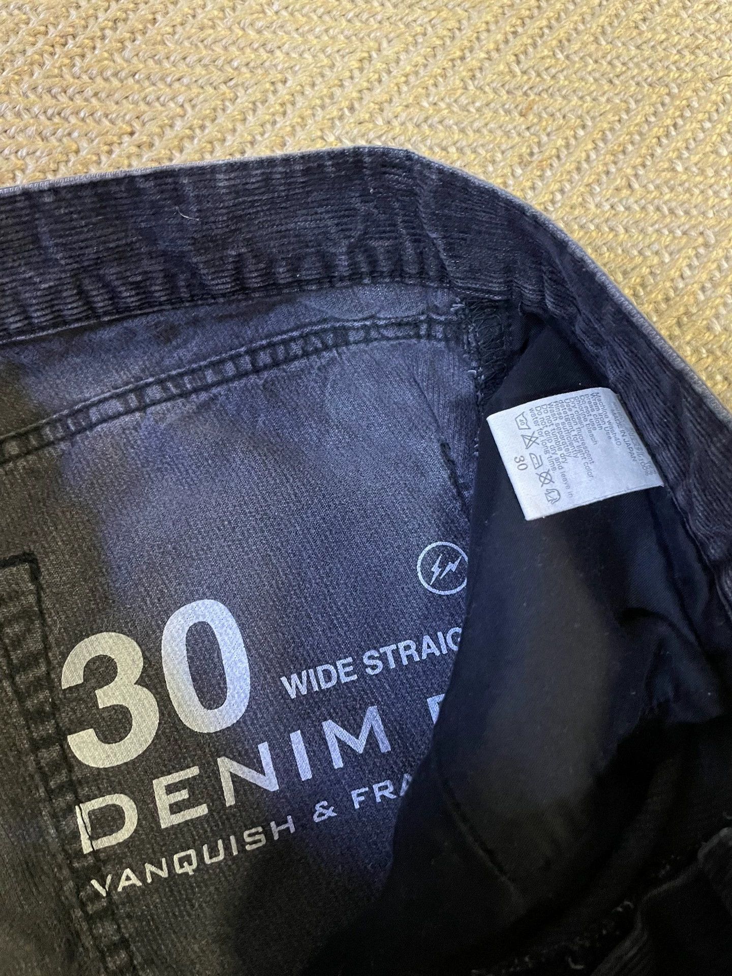 Fragment Design FRAGMENT x VANQUISH Black Washed Corduroy Pants W30 Size US 30 / EU 46 - 6 Thumbnail