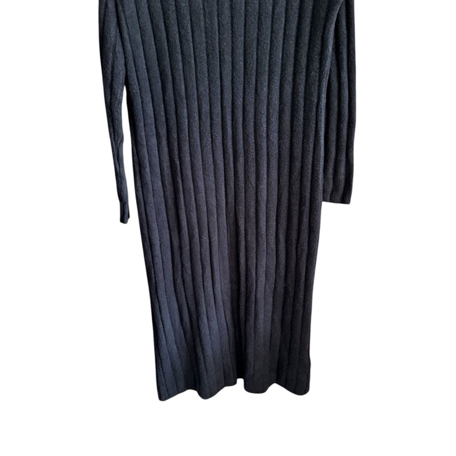 Abercrombie & Fitch NWT Abercrombie & Fitch Ribbed Turtleneck Midi Dress – Black Size M / US 6-8 / IT 42-44 - 7 Thumbnail