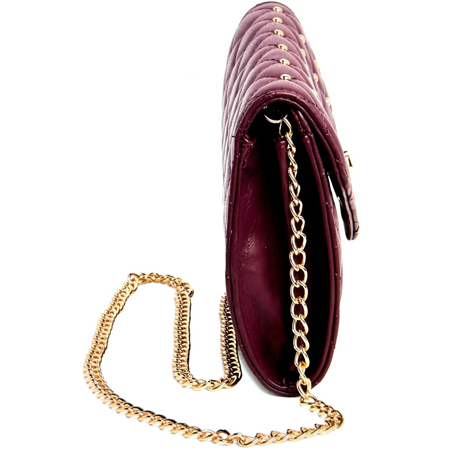 Badgley Mischka Badgley Mischka Diamond Quilt Convertible Crossbody Bag Plum Size ONE SIZE - 6 Thumbnail