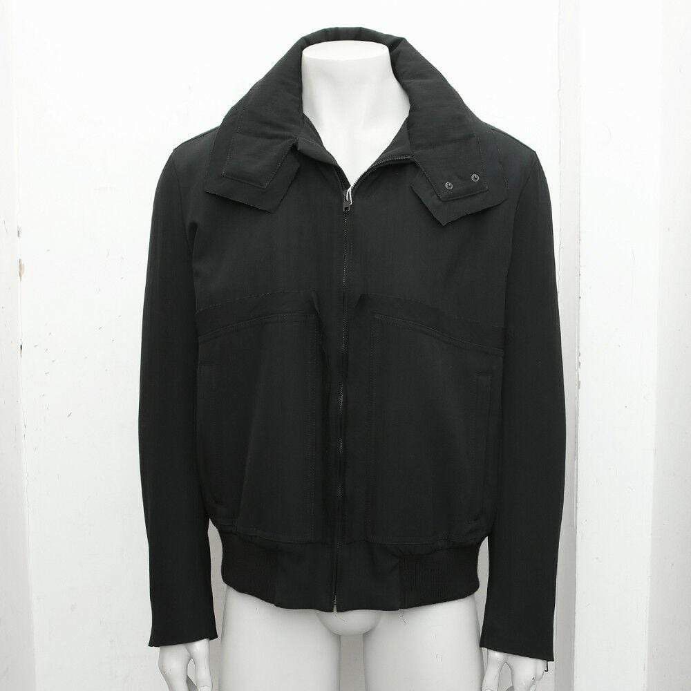 image of Maison Margiela Black Bomber Jacket With Raw Edge Seams Size 50, Men's