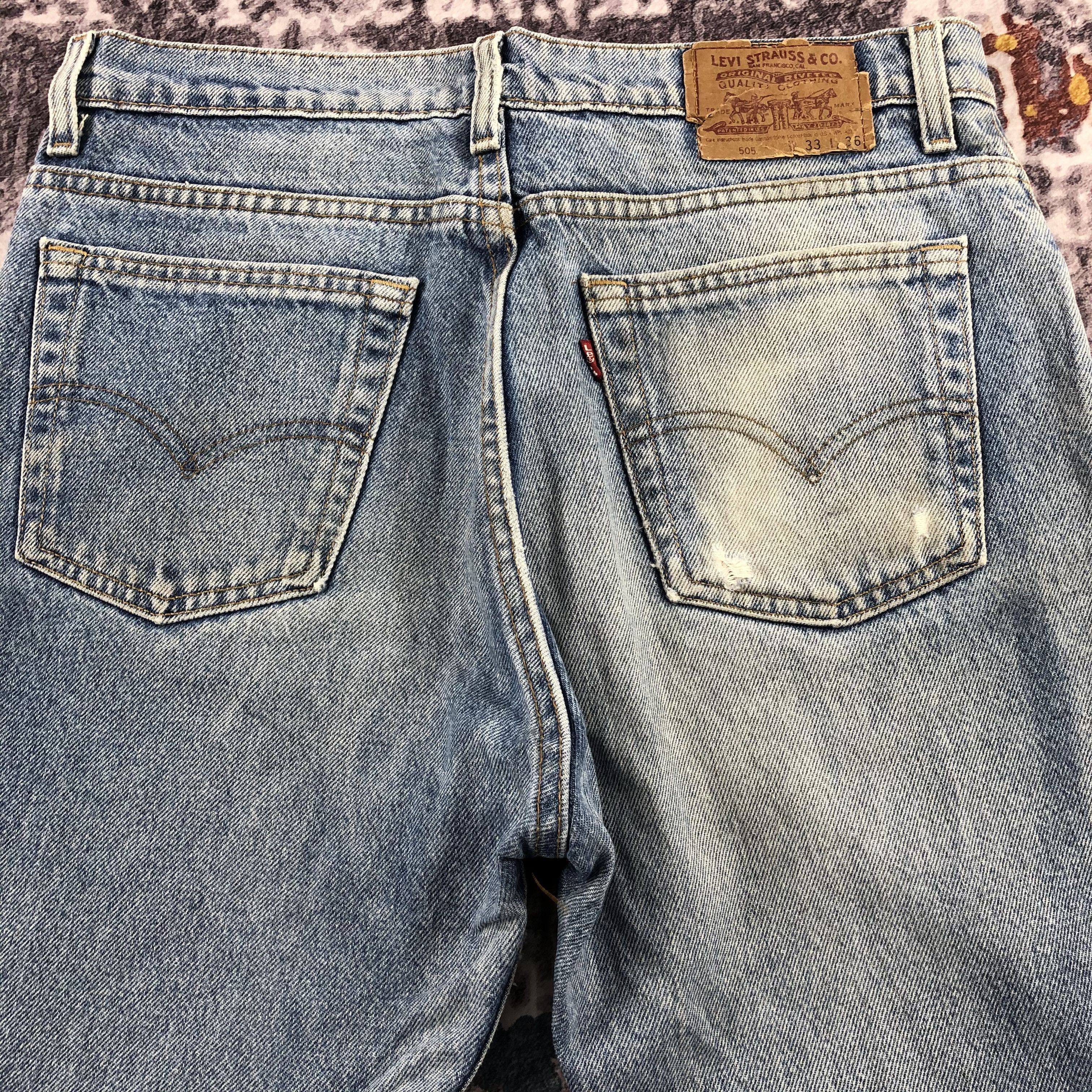 Levi's × Vintage Vintage 90s Blue Wash Levis 505 Jeans-JM2174 Size US 33 - 5 Thumbnail