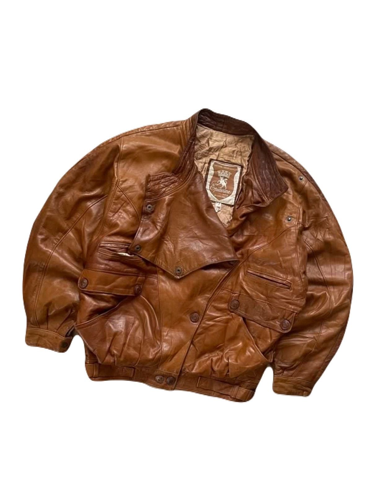 Genuine Leather Vintage 90’s leather jacket by epiderme paris Size US XXL / EU 58 / 5 - 3 Thumbnail