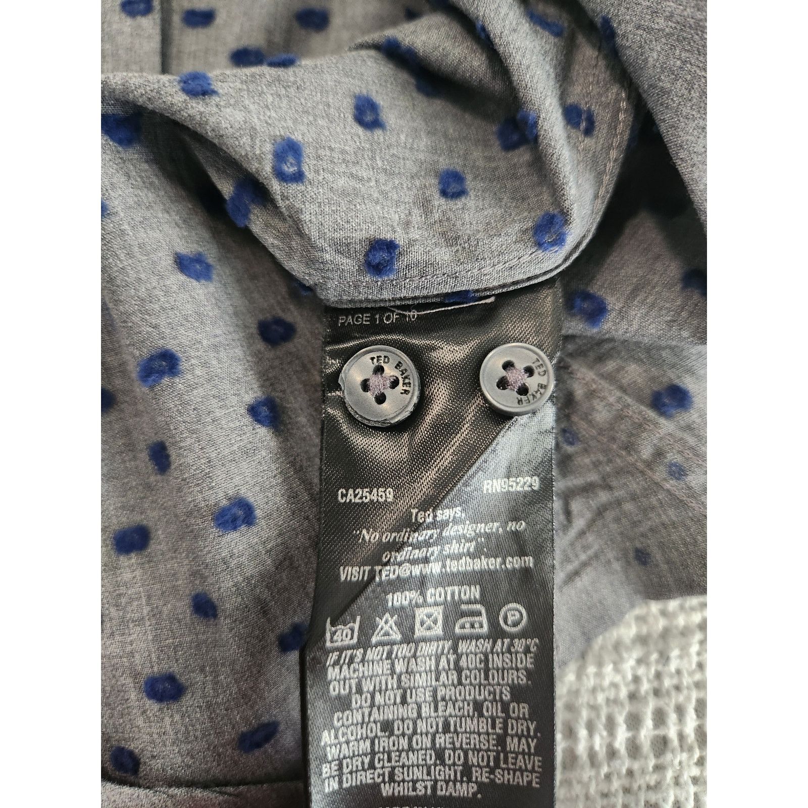 Ted Baker Ted Baker Endurance Shirt 17.5 34/35 Gray Long Sleeve Size US L / EU 52-54 / 3 - 7 Thumbnail
