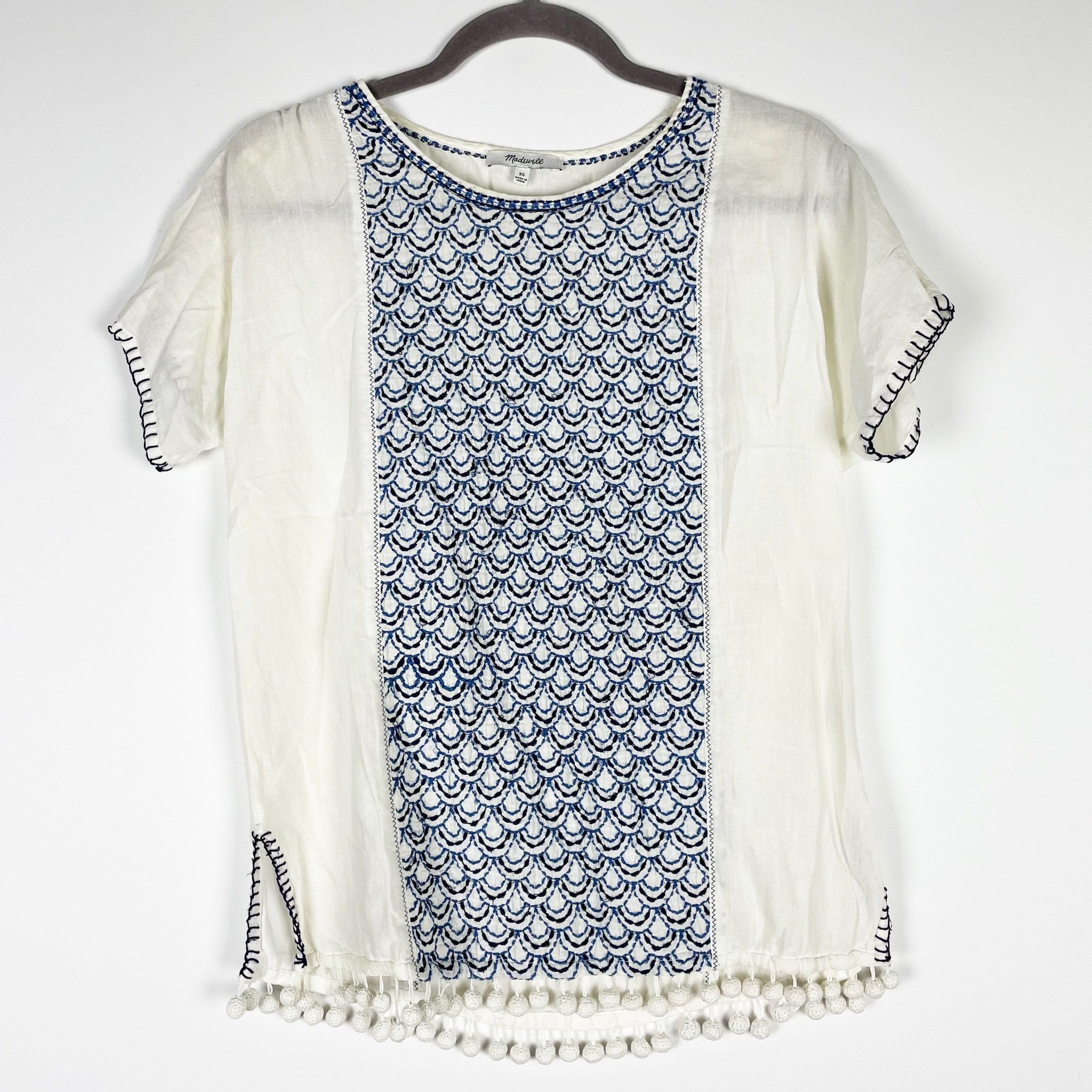 Madewell Madewell Cotton Embroidered Overlap Print Size XS / US 0-2 / IT 36-38 - 1 Thumbnail