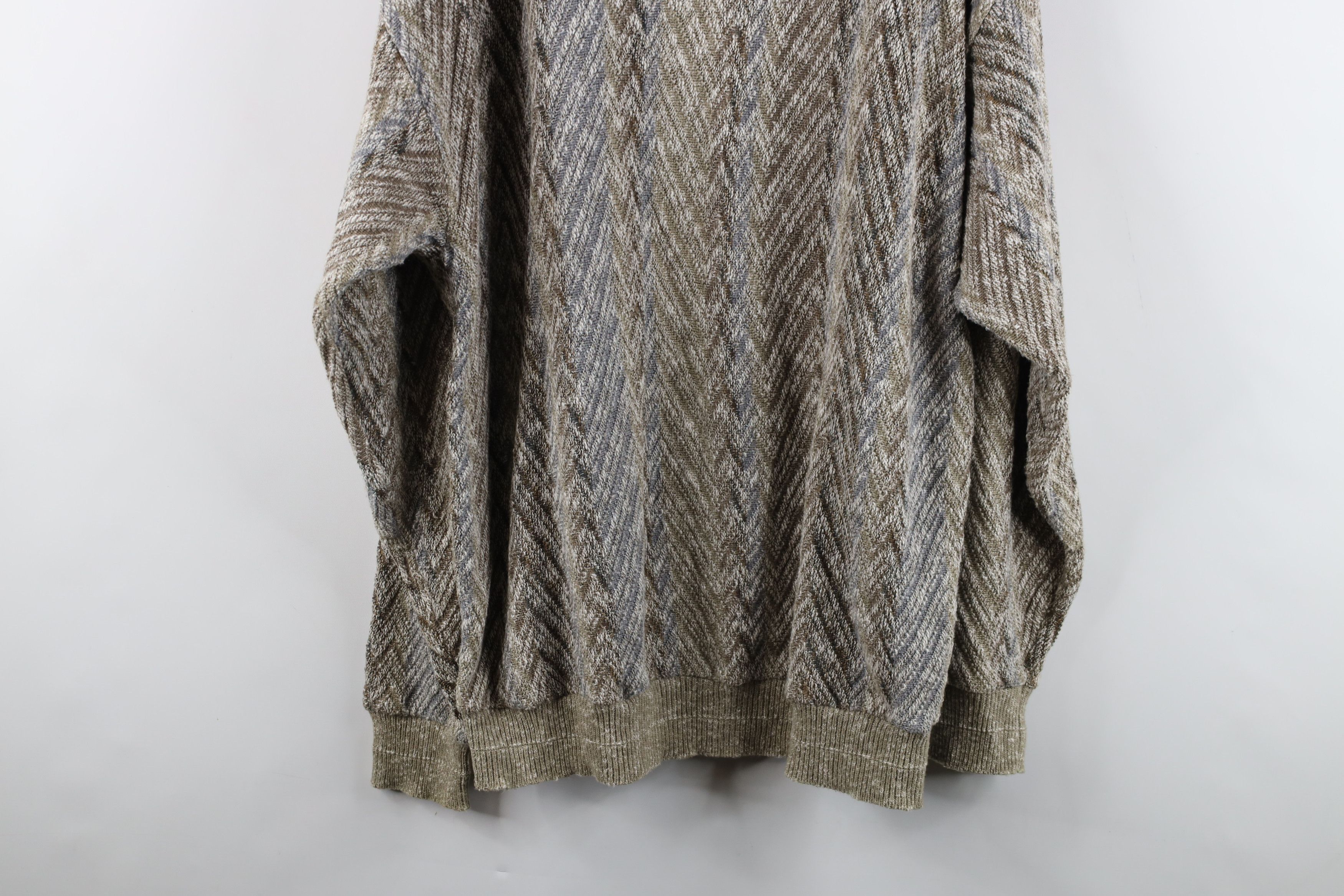 Vintage Vintage 90s Streetwear Herringbone Knit Crewneck Sweater Size US L / EU 52-54 / 3 - 10 Thumbnail