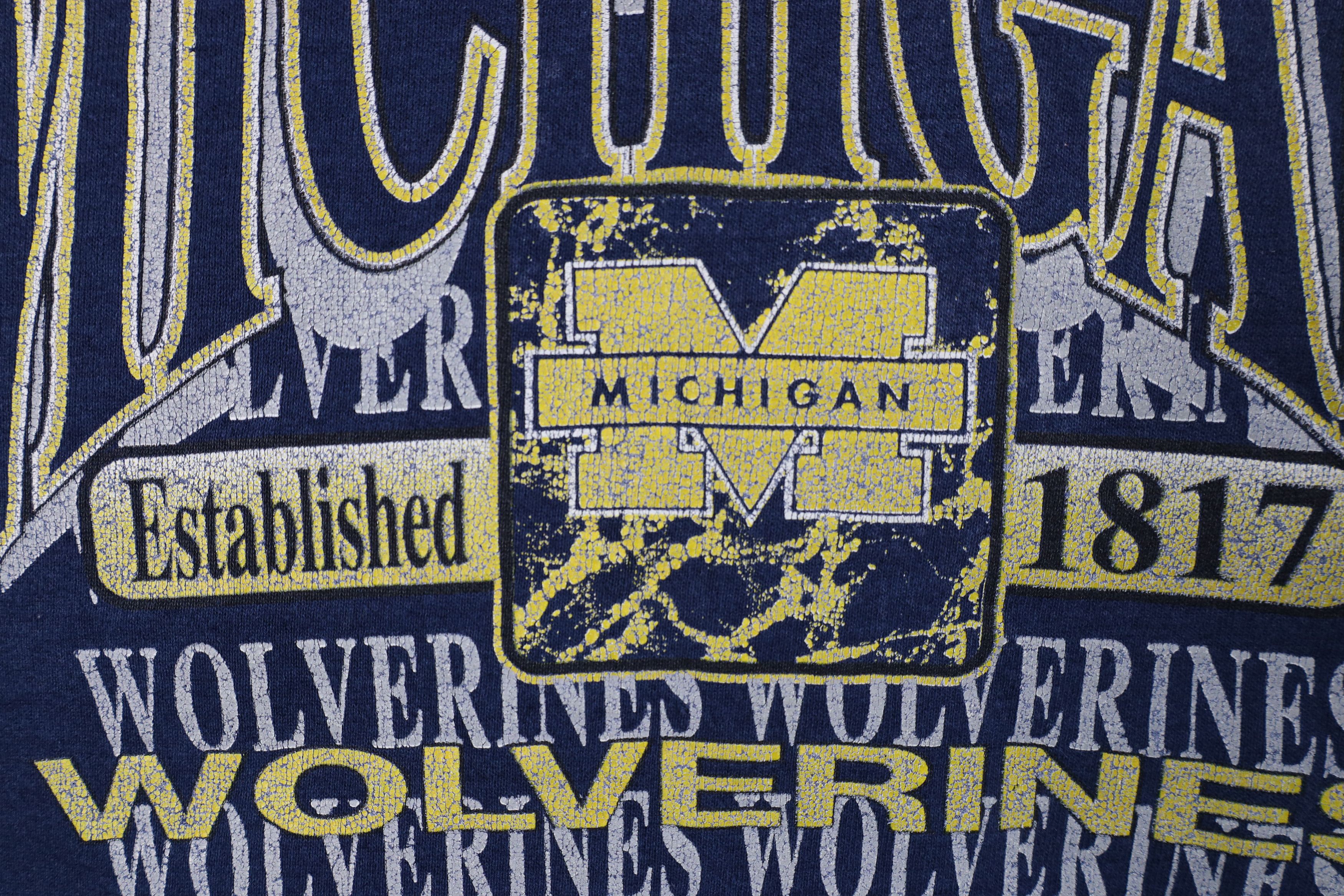 Vintage Vintage 90s Spell Out University of Michigan Sweatshirt USA Size US M / EU 48-50 / 2 - 6 Thumbnail