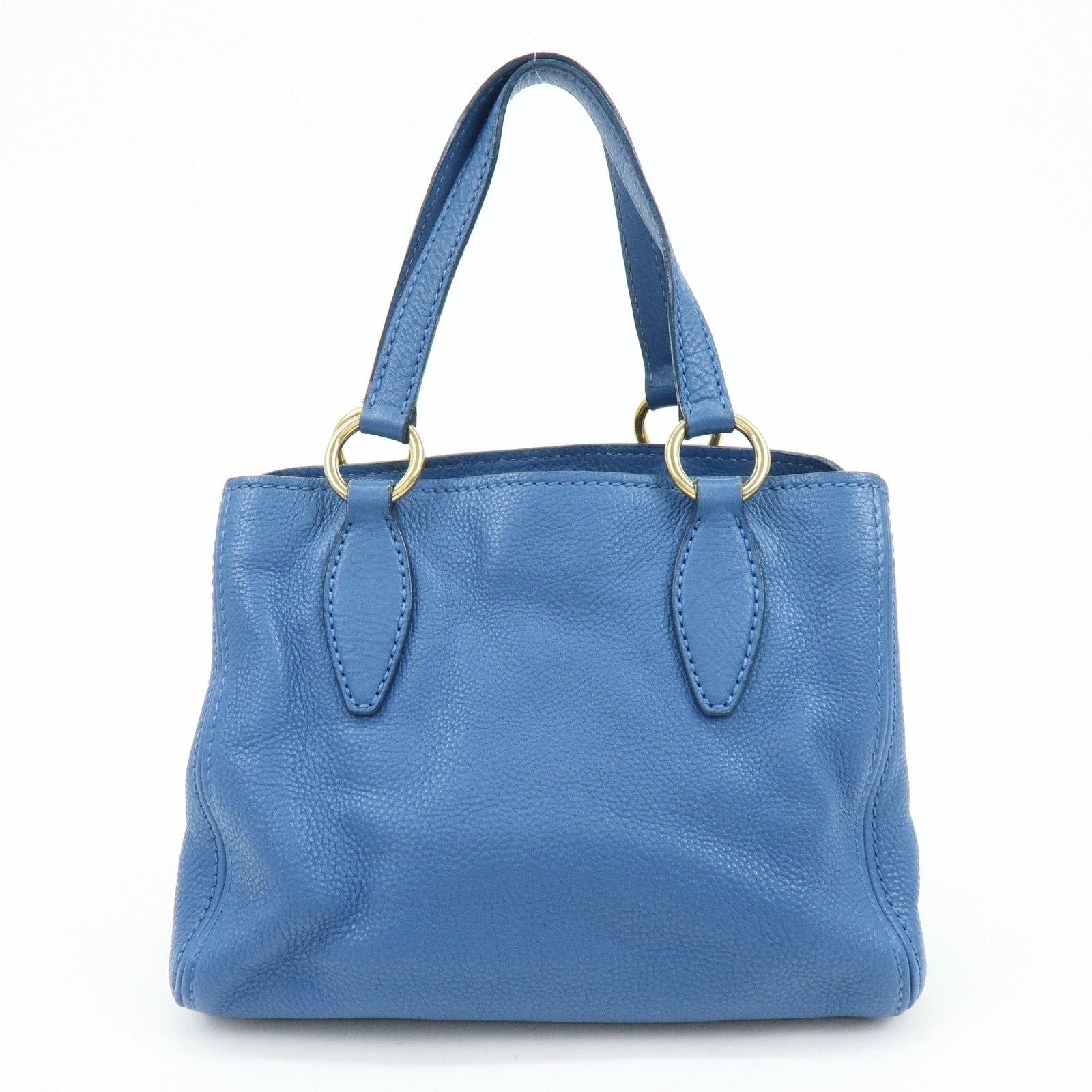 Miu Miu Miu Miu Logo Calfskin Shoulder Bag Blue Size ONE SIZE - 2 Thumbnail