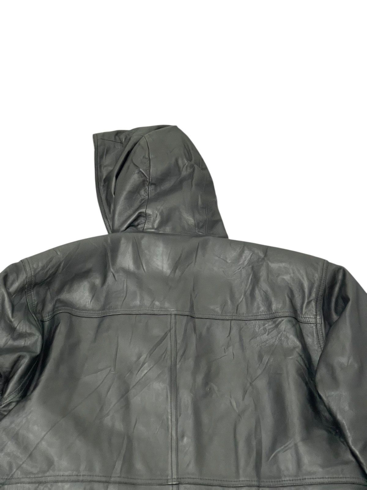 Vintage Hoodie Leather Jacket Vtg 90s Ell A Sheepskin 7🟩1 Size US L / EU 52-54 / 3 - 16 Thumbnail