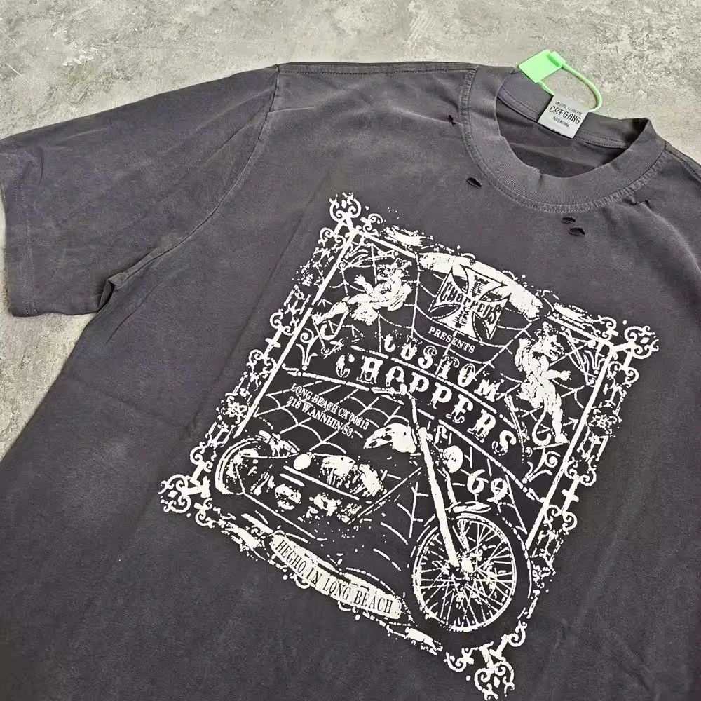 Japanese Brand × Vintage West Coast Choppers Logo Graphics Printed Short Sleeve Shirt Size US XL / EU 56 / 4 - 3 Thumbnail