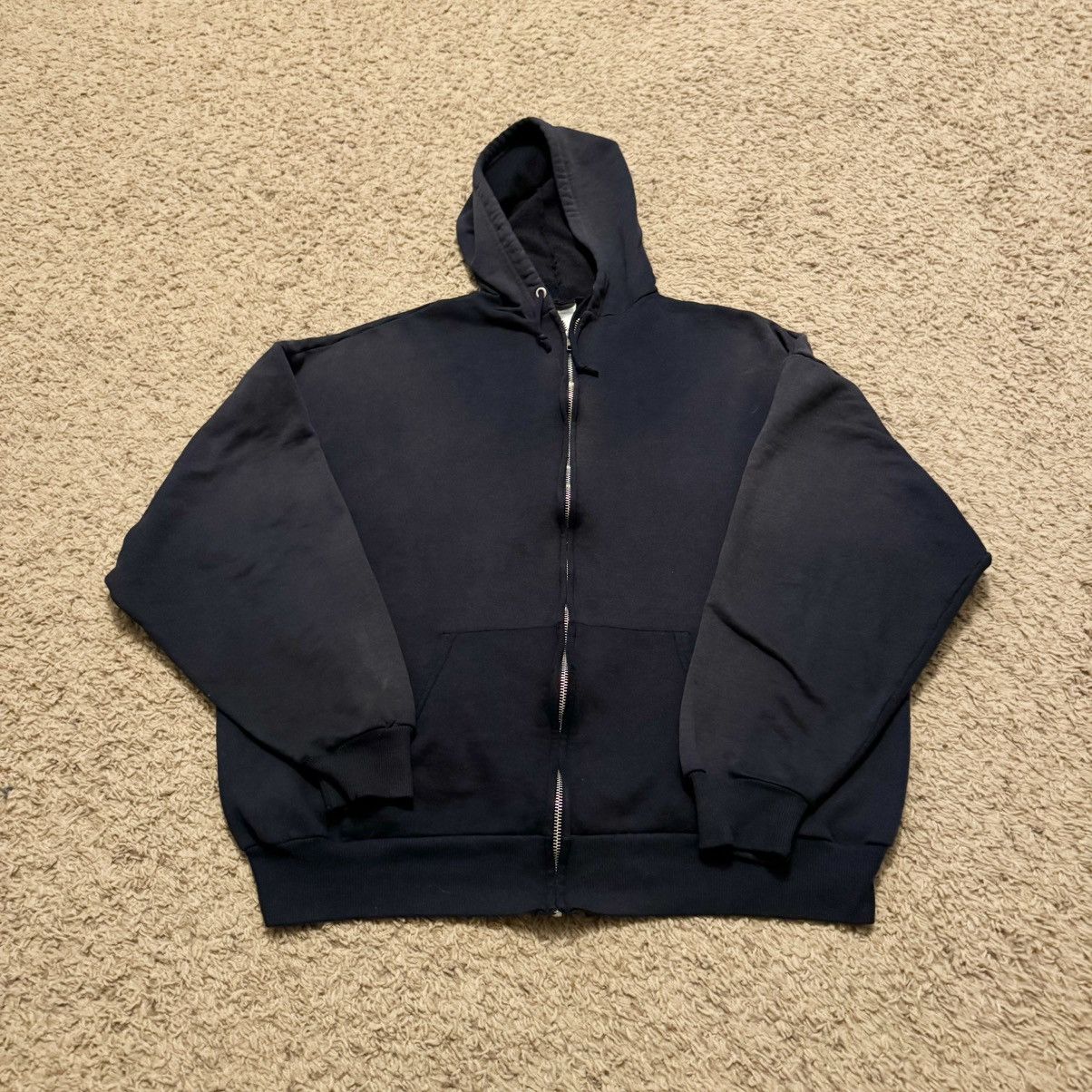 Jerzees × Vintage VINTAGE NAVY FADE JERZEES HOODIE! Size US XL / EU 56 / 4 - 5 Thumbnail