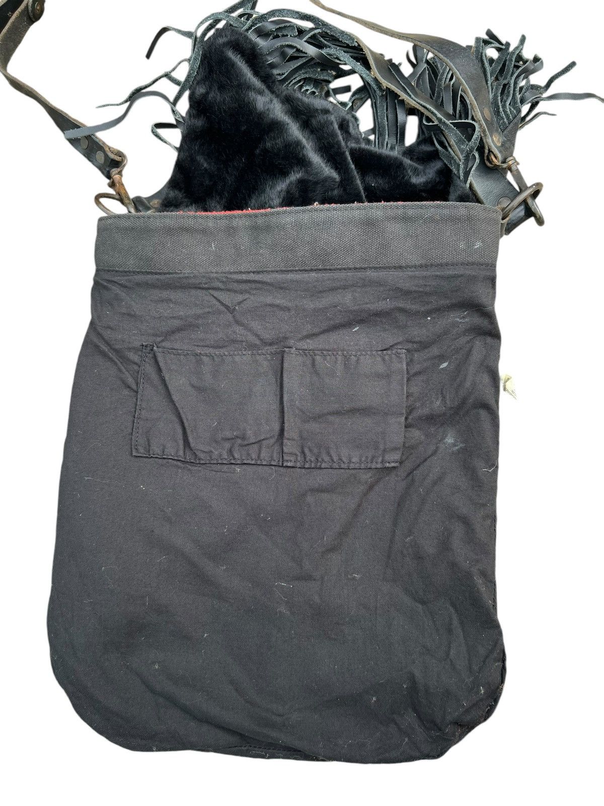 Leather Vintage Ralph Lauren Checks Wool Fringe Leather 2 Way Bag Size ONE SIZE - 21 Thumbnail