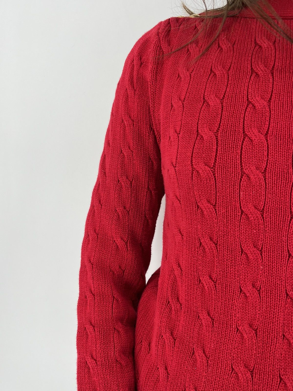 Polo Ralph Lauren × Ralph Lauren × Vintage Ralph Lauren Purple Label Cable Knit Sweater Jumper Size M / US 6-8 / IT 42-44 - 6 Thumbnail