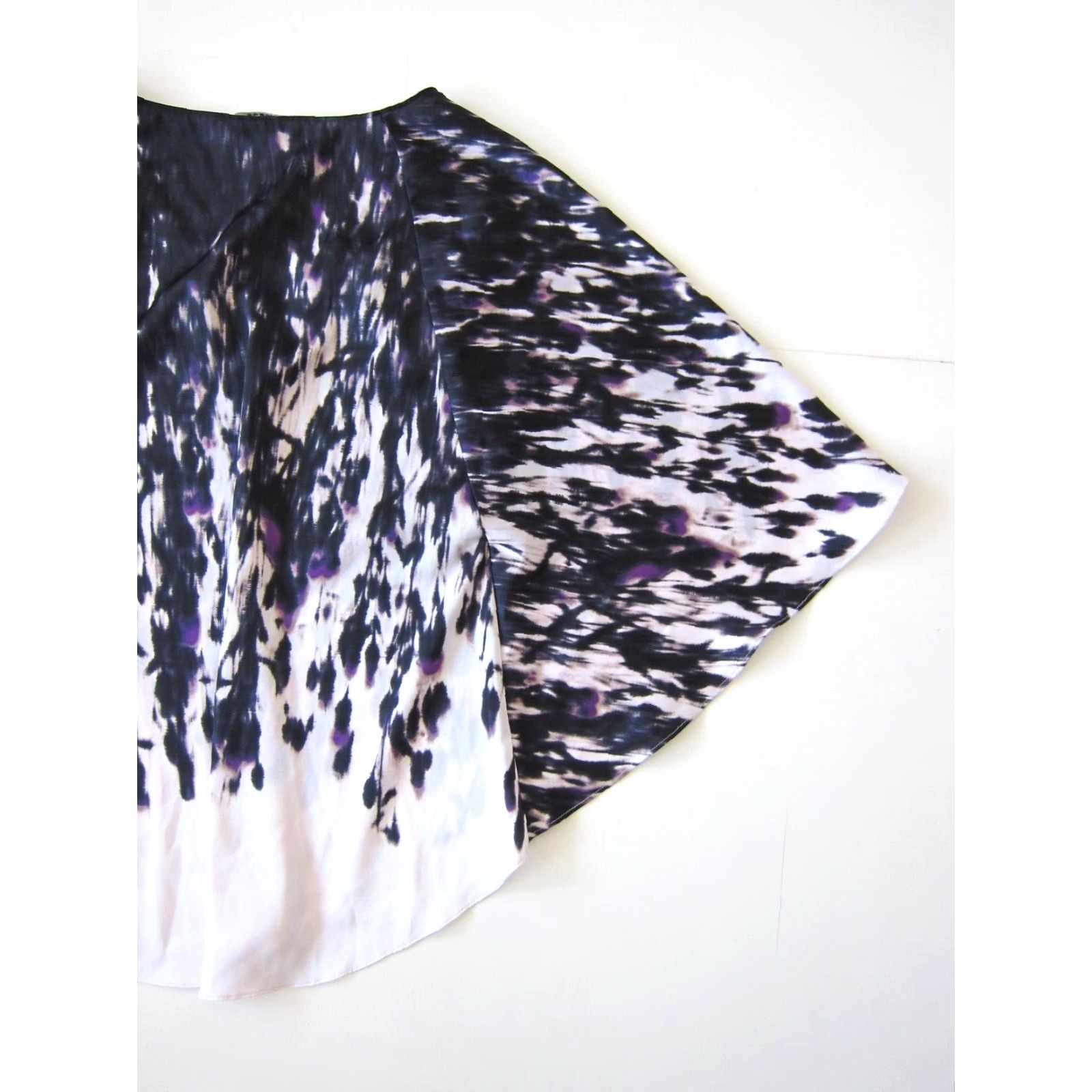 Vintage Tahari Purple Black Pink Silky Tie Dye V-Neck Tunic Flowy Blouse Women XS Size XS / US 0-2 / IT 36-38 - 6 Thumbnail