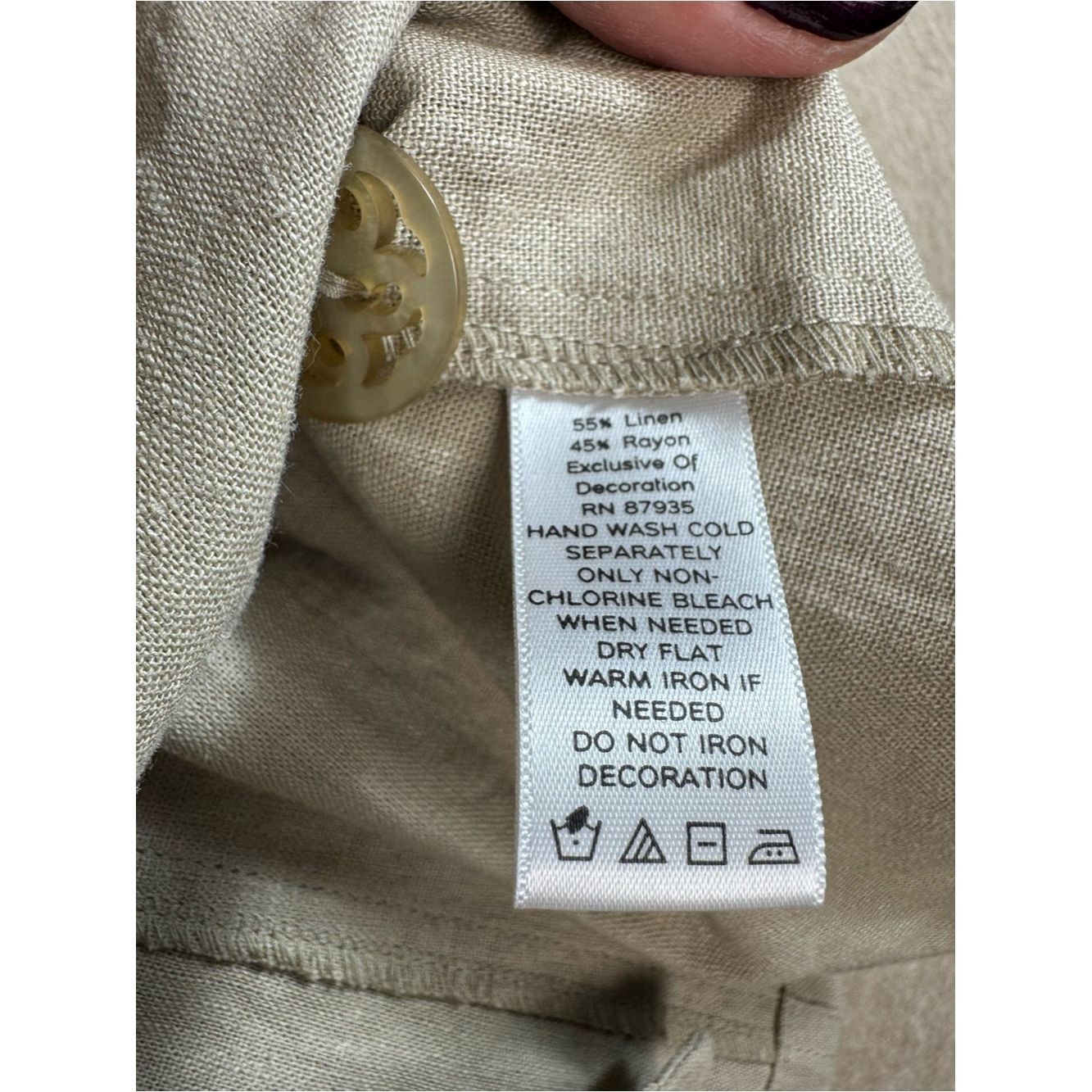 Other Susan Graver Linen Blend 3/4 Sleeve Blazer With Crochet Bac Size L / US 10 / IT 46 - 7 Thumbnail