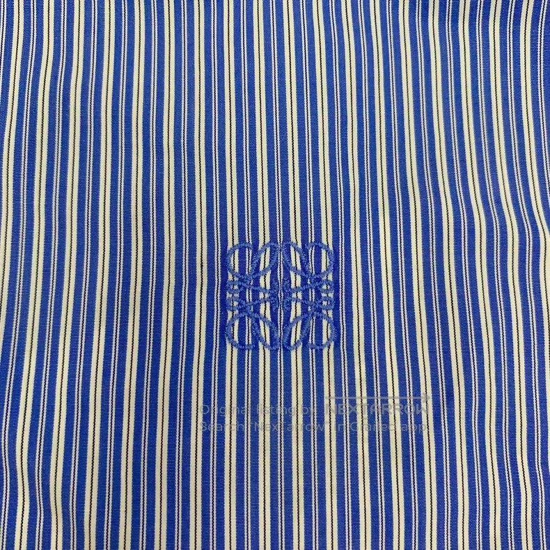 Loewe Loewe Blue Striped Logo Embroidered Cotton Lapel Long Slee Size XS / US 0-2 / IT 36-38 - 5 Thumbnail
