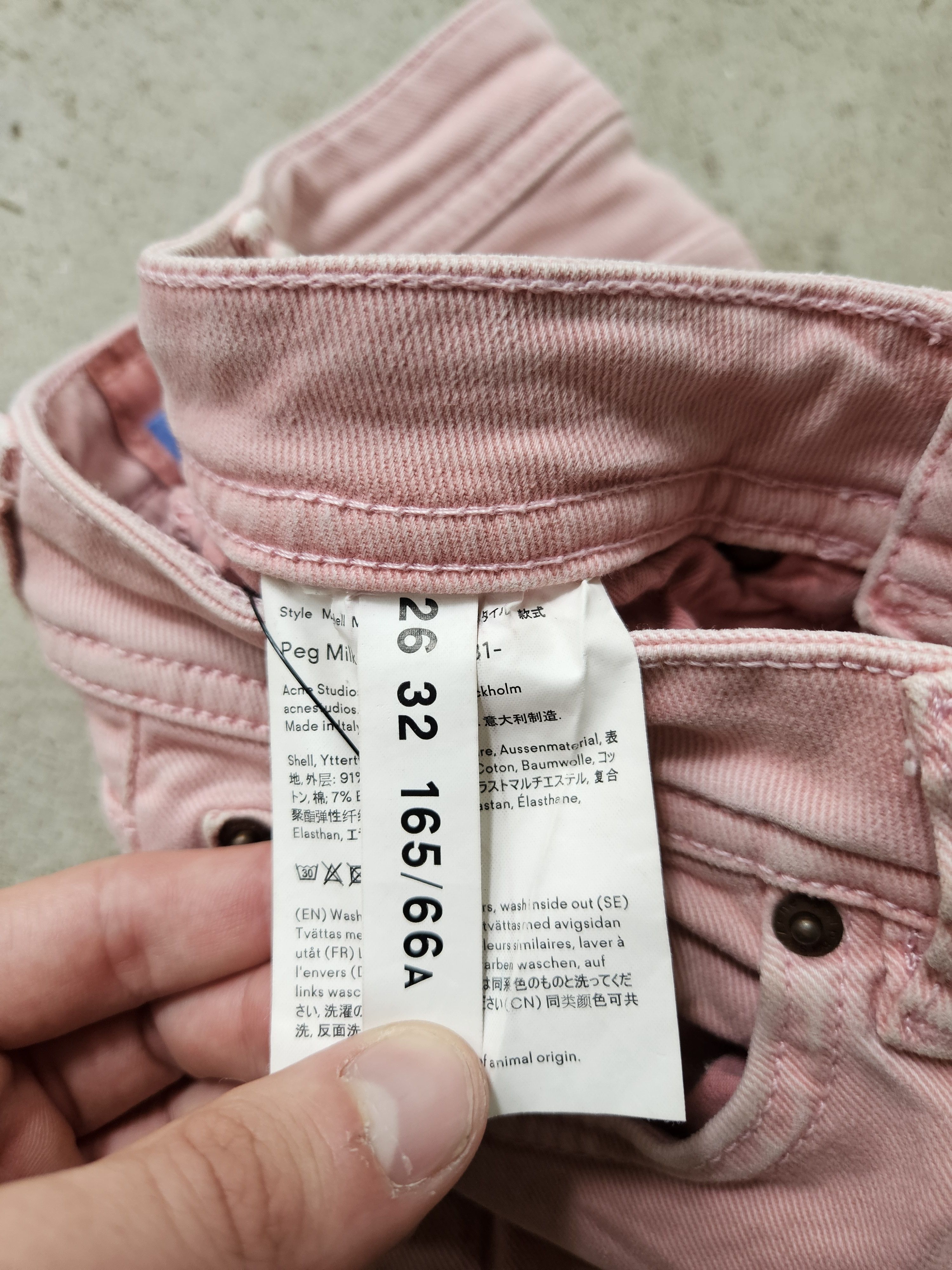 Acne Studios Blå Konst Peg Milk Pink Straight Leg Denim Jeans Size US 26 / EU 42 - 11 Thumbnail