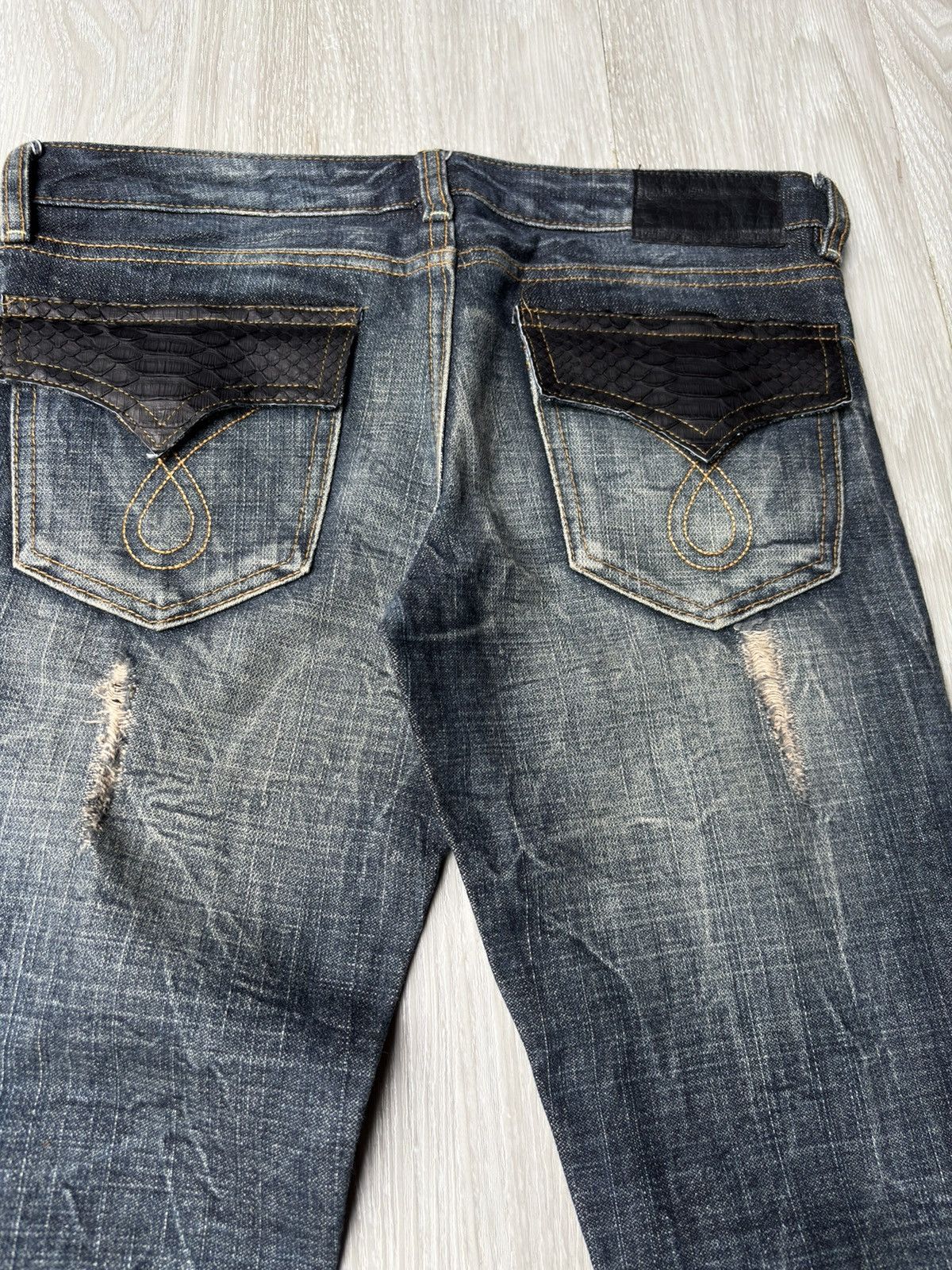 Japanese Brand AQUA JEANS phyton lace up flare jeans Size US 26 / EU 42 - 6 Thumbnail