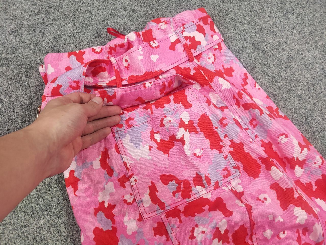 Vintage Manoush Design Bright pink camo belt mid-length Pocket skirt Size 28" / US 6 / IT 42 - 11 Thumbnail