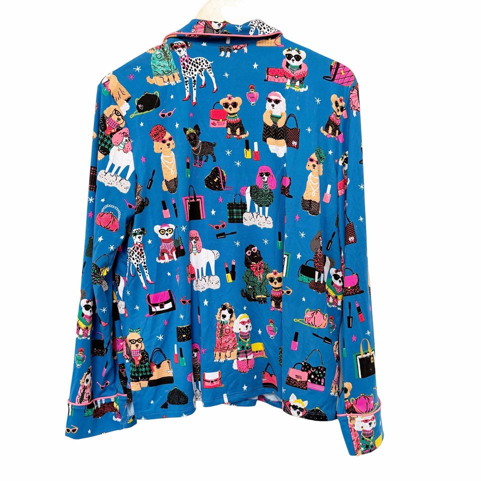 Other Beauty Sleep Social Fashion Dogs Blue Pajama Set Sz L Size ONE SIZE - 3 Thumbnail
