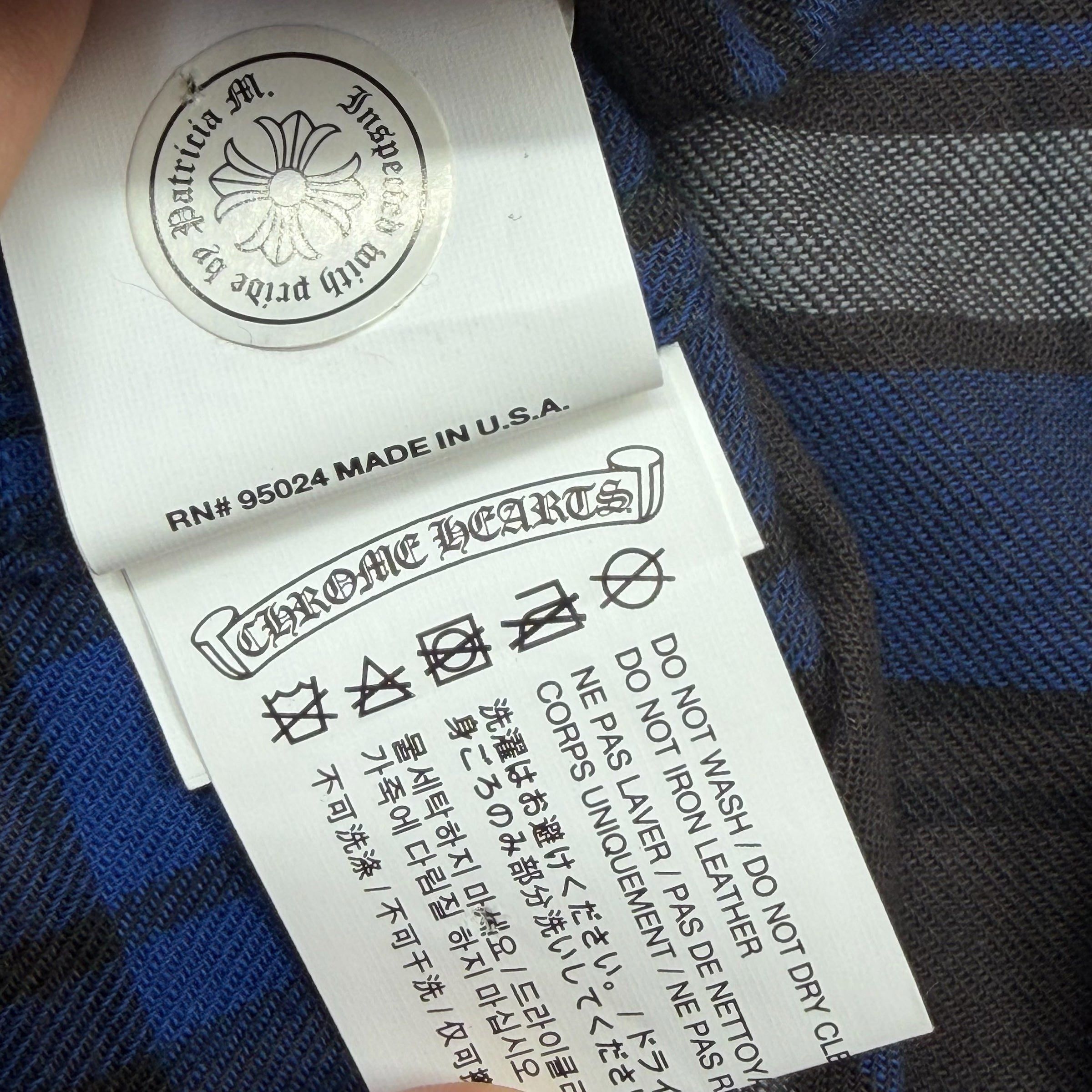 Chrome Hearts Chrome Hearts Blue/Black Plus Patch Flannel S Size US S / EU 44-46 / 1 - 7 Thumbnail